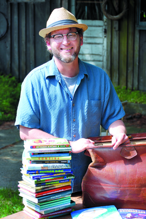 Patrick Jennings brings a satchel full of his books