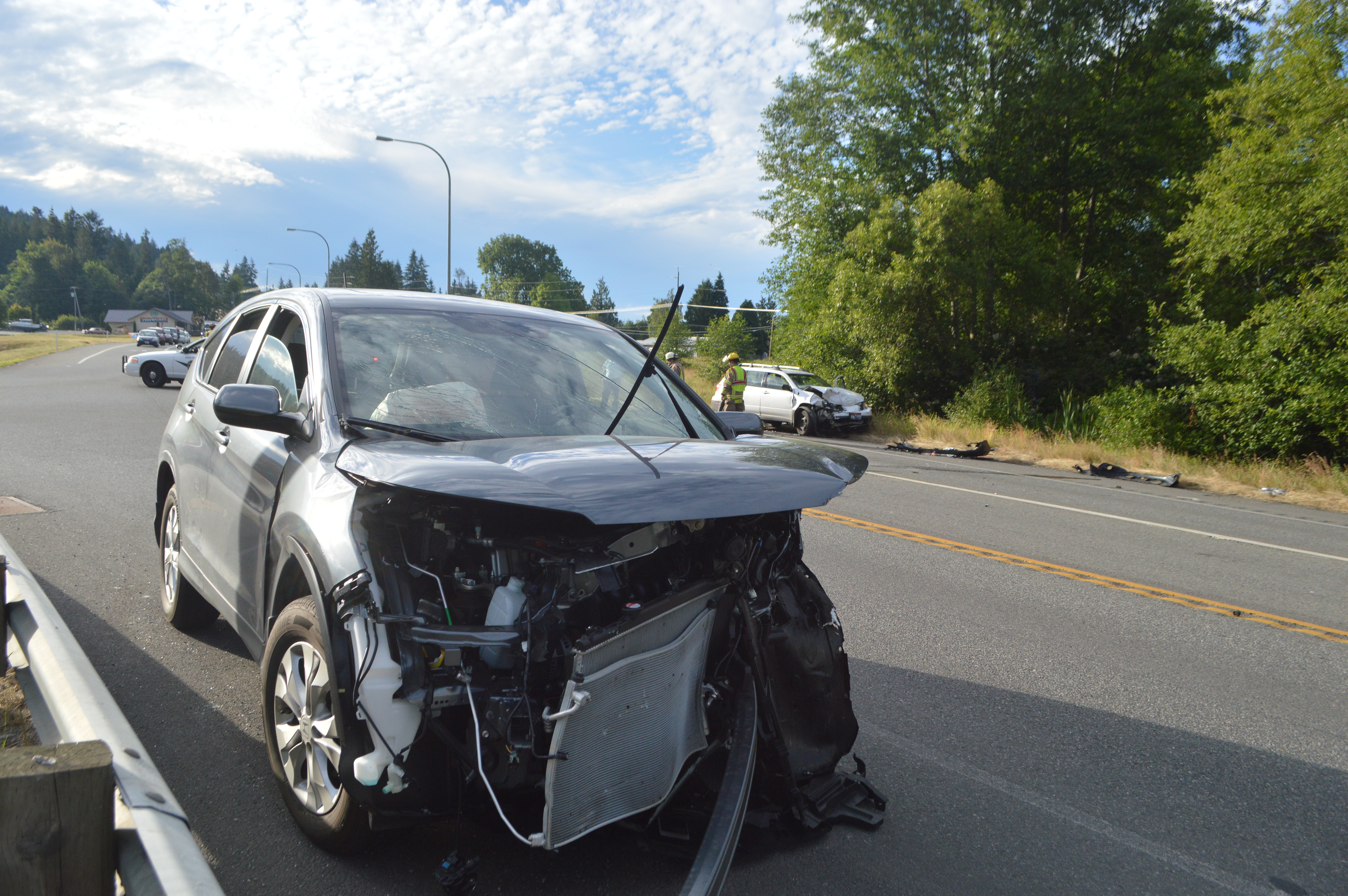 The scene of the wreck on U.S. Highway 101 at 7 Cedars Casino in Blyn. Joe Smillie/Peninsula Daily News