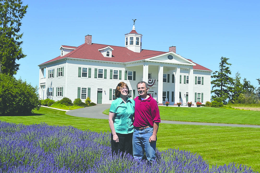 Janet and Dan Abbott designed their West Coast replica of Mount Vernon themselves. The bed-and-breakfast east of Port Angeles also doubles as a lavender farm. Diane Urbani de la Paz/Peninsula Daily News