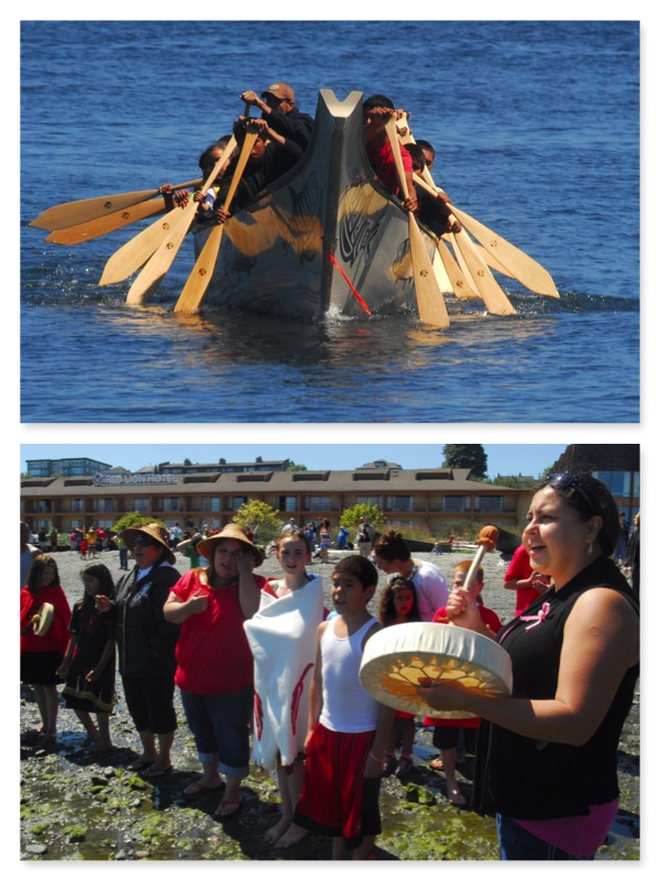 Canoe Journey arrivals in Port Angeles last week. Peninsula Daily News