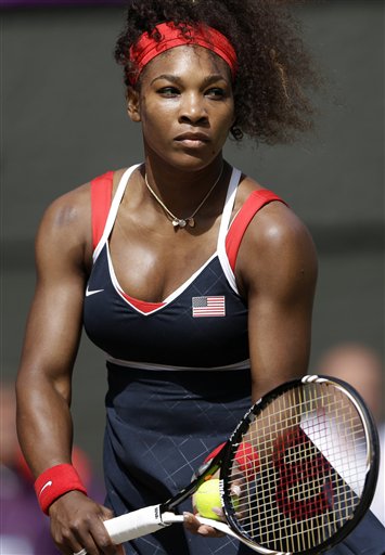 U.S. tennis player Serena Williams beat Maria Sharapova of Russia to win the women's singles gold-medal match on Saturday. Williams won the most lopsided women's final in Olympic history by beating Sharapova