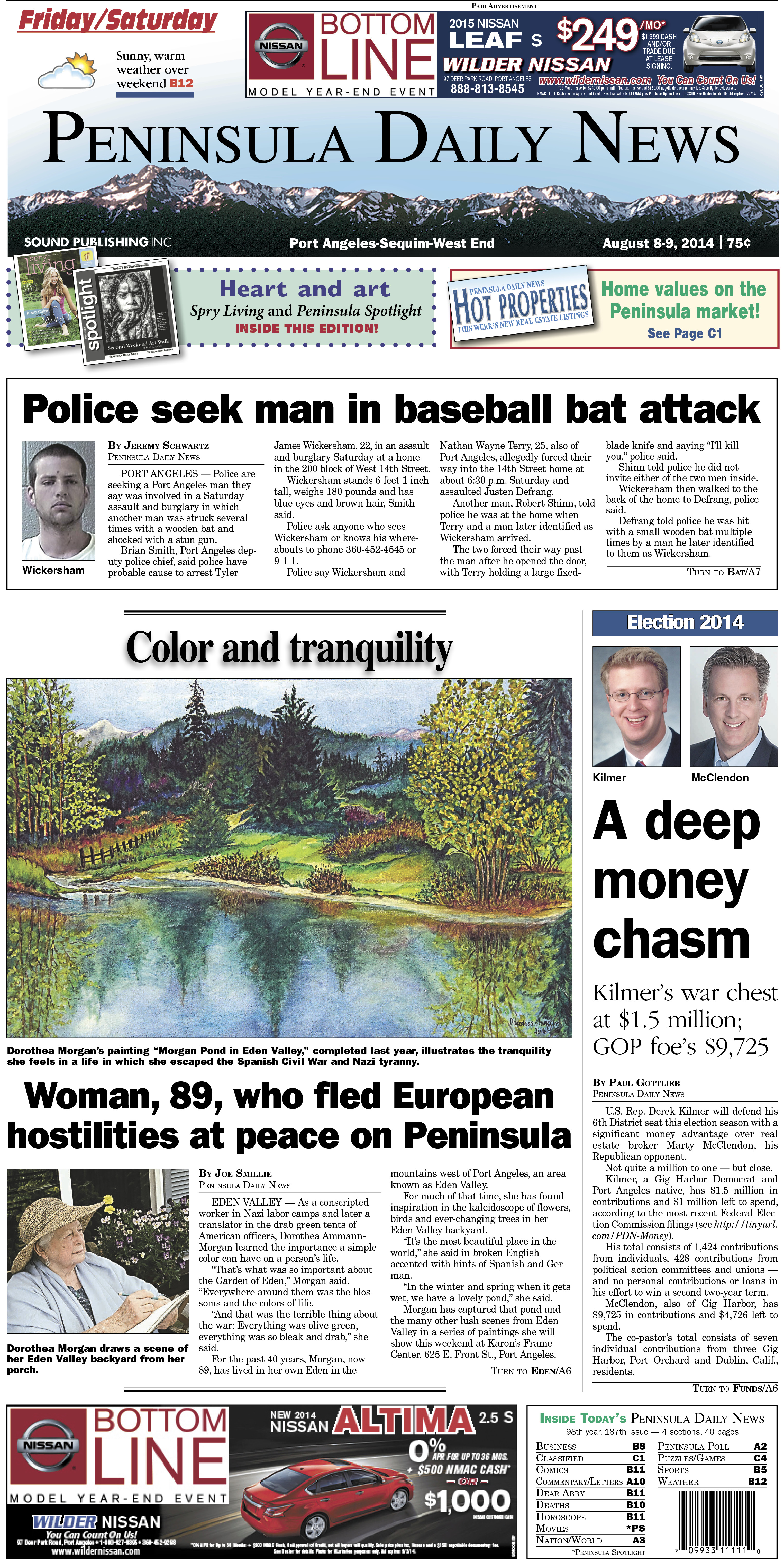 PDN's front page for today's Clallam County readers. There's more inside that isn't online!