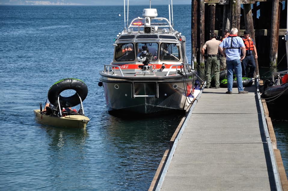 Three people paddling in inner tubes were rescued and brought safely aboard an East Jefferson Fire-Rescue vessel Saturday after they were caught in a strong current and unable to return to shore. East Jefferson Fire-Rescue