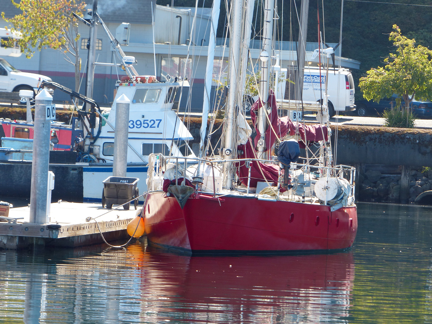 The Issuma is shown in Port Angeles Boat Haven before her skipper