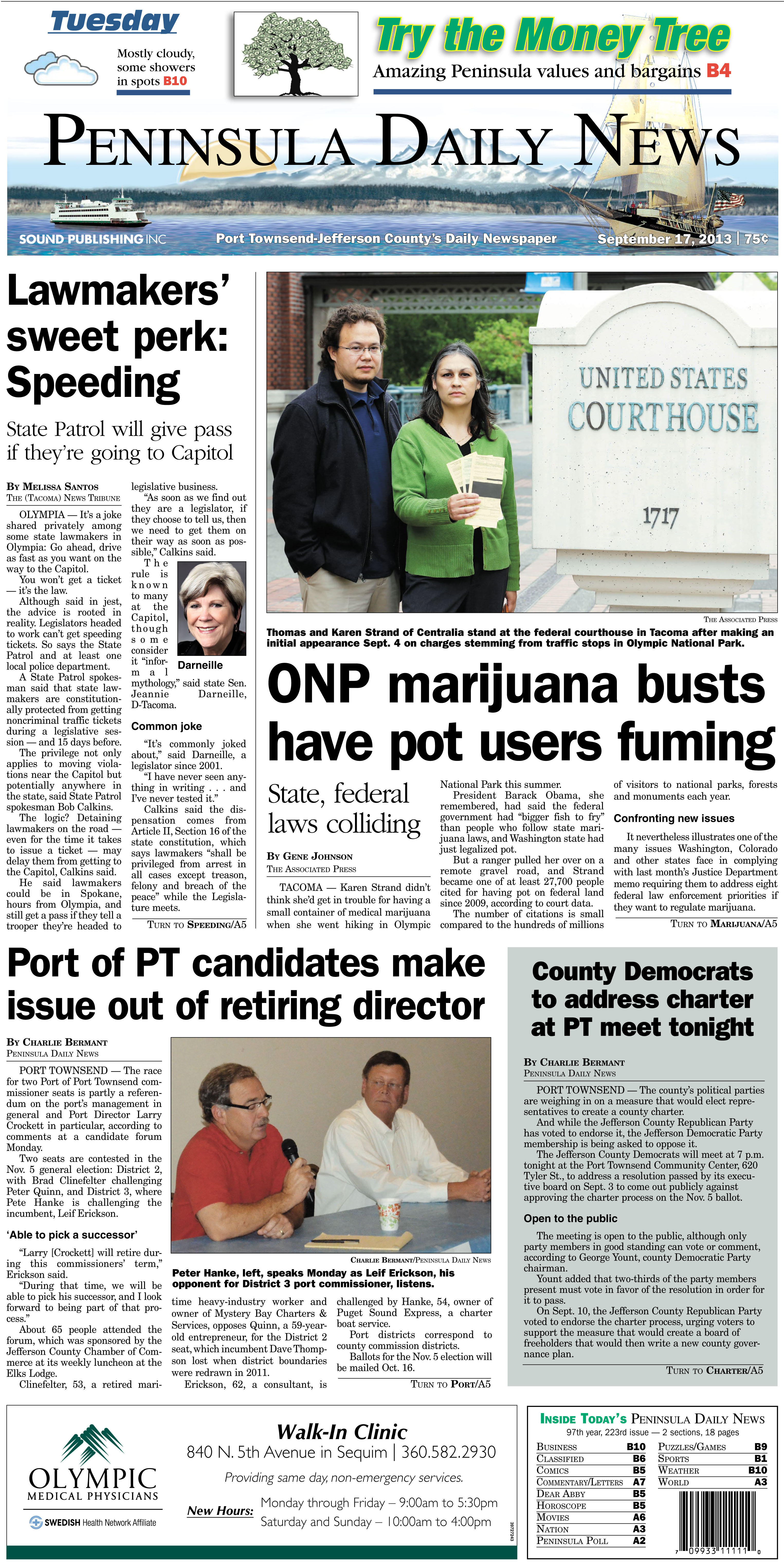 Tuesday's Page 1 for our Jefferson County readers. (Click on image to enlarge)