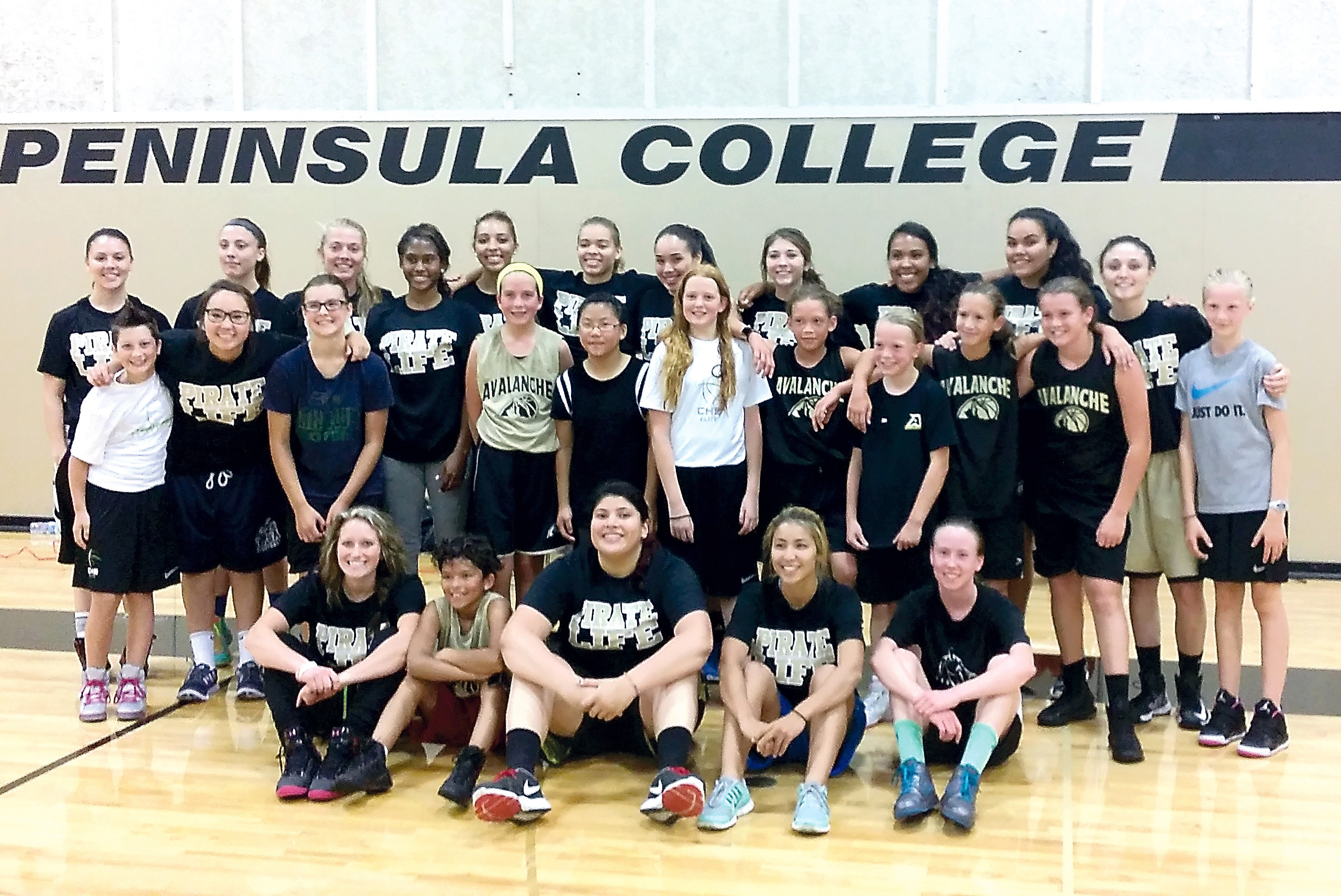 The Peninsula College women's basketball team has already started this year's Pirate Pals mentoring program with younger players from the area.