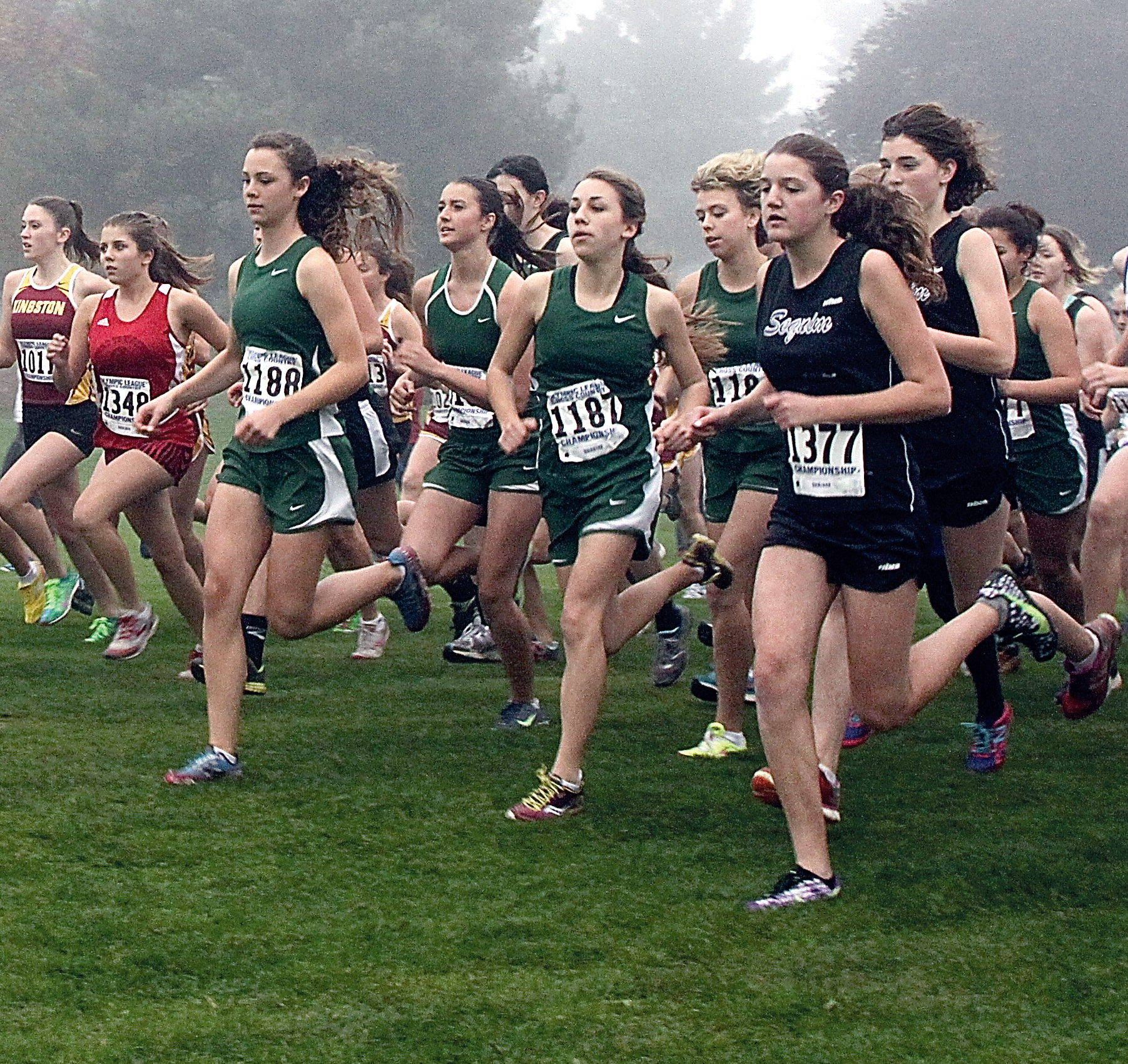Port Angeles' Willow Suess (1188) and Elizabeth Stevenson (1187) were among the four Roughriders to earn All-Olympic League girls cross country honors. Dave Logan/for Peninsula Daily News