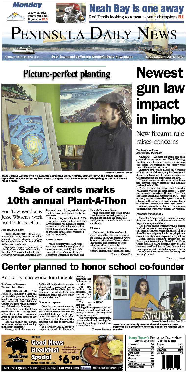 Here is today's front page for our Jefferson County readers — news tailored to your community. There's more inside that isn't online!