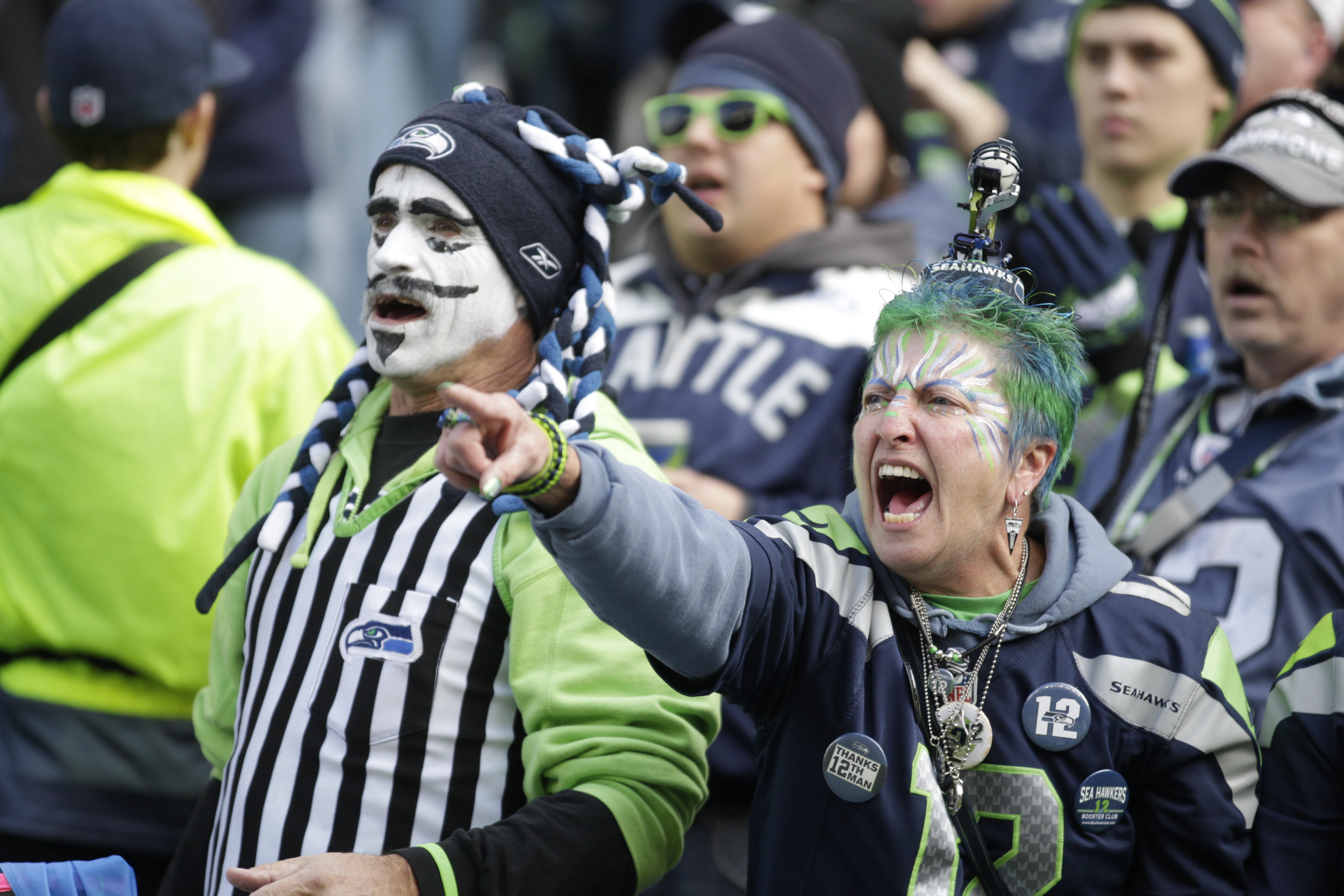 To inspire you — Seattle Seahawks fans yell in the first half of the game against the Arizona Cardinals on Nov. 23 in Seattle. The Associated Press (click on photo to enlarge)