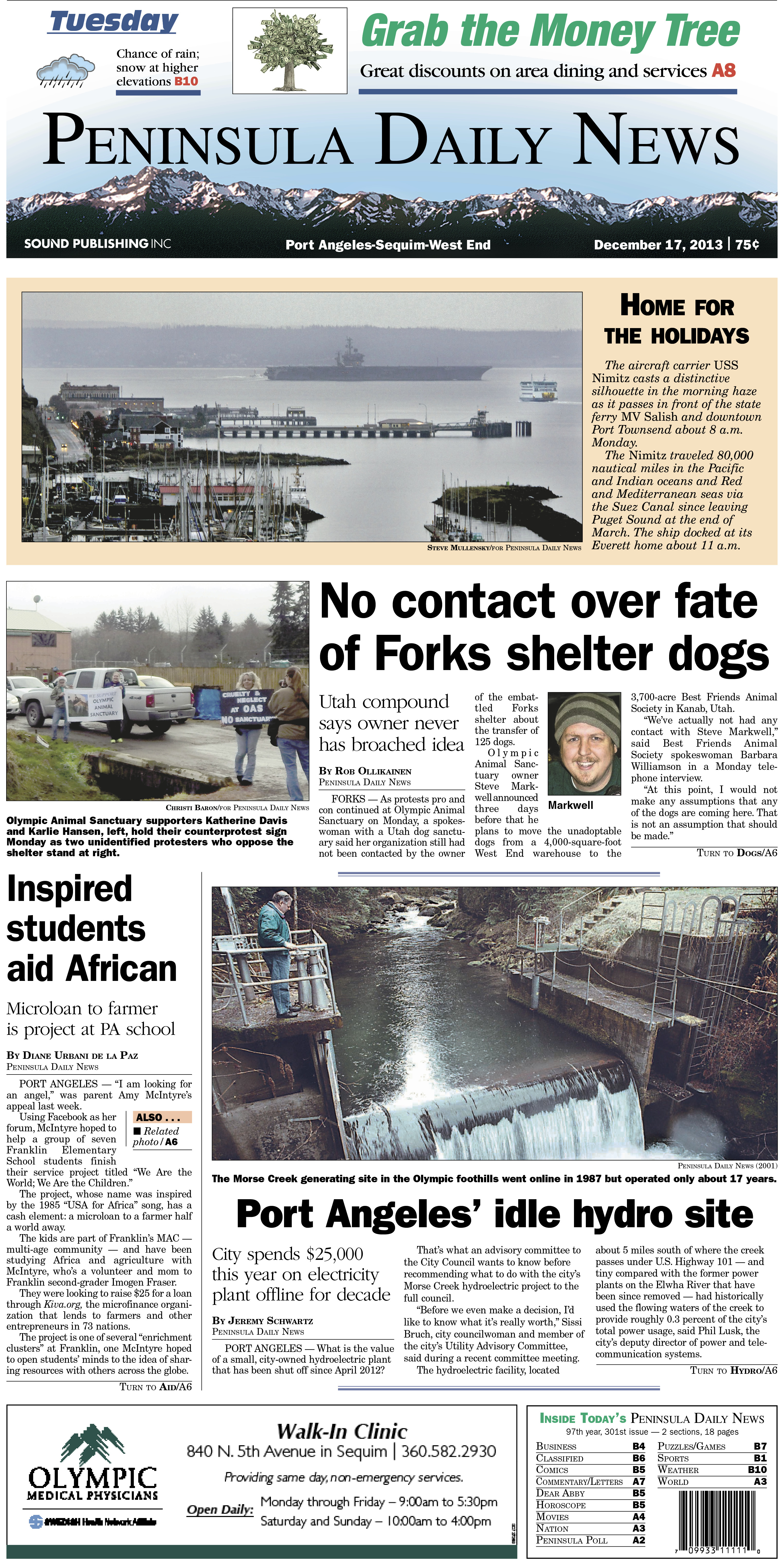 PDN's Clallam front page today.