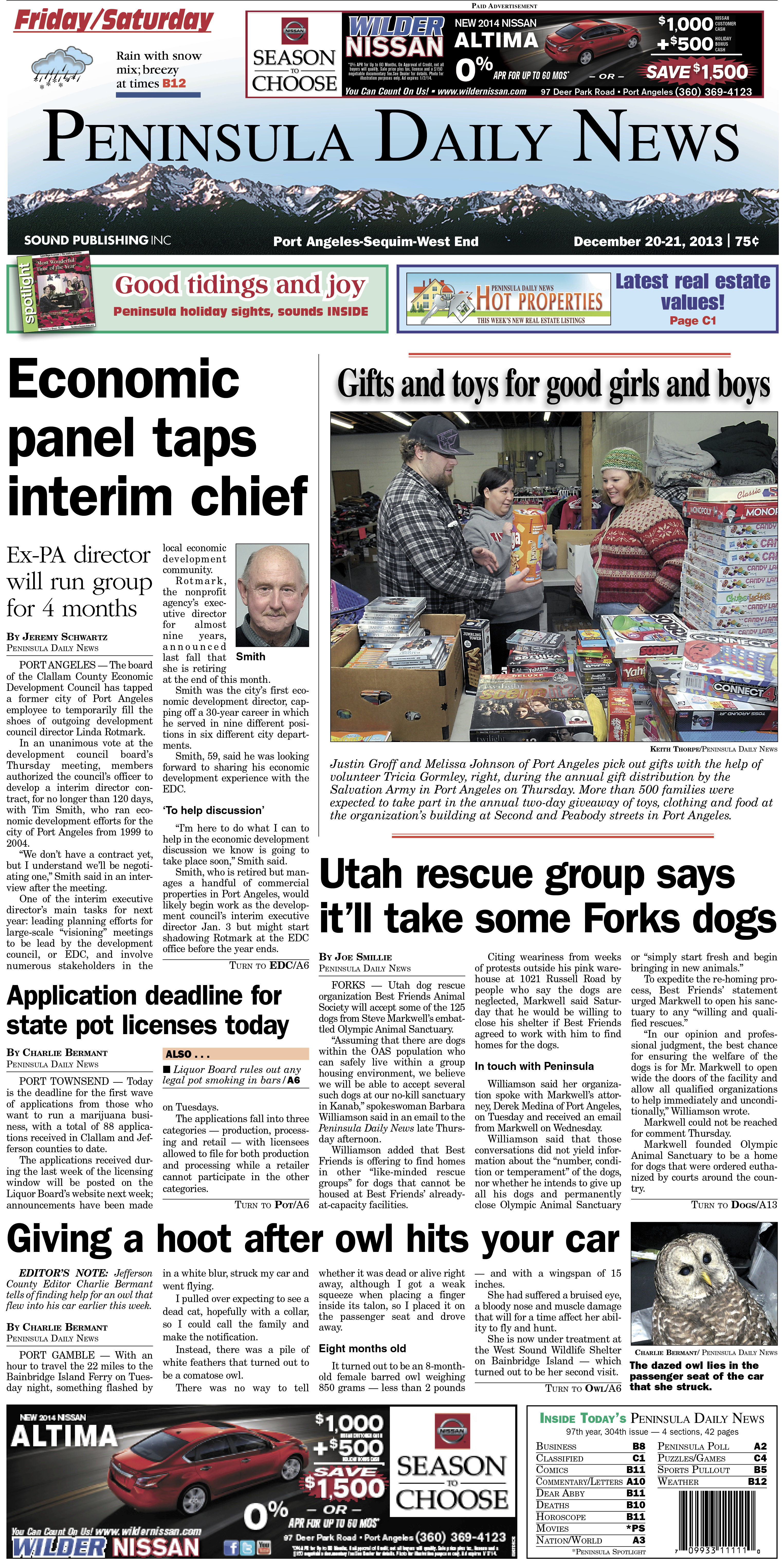 PDN's Clallam front page today.