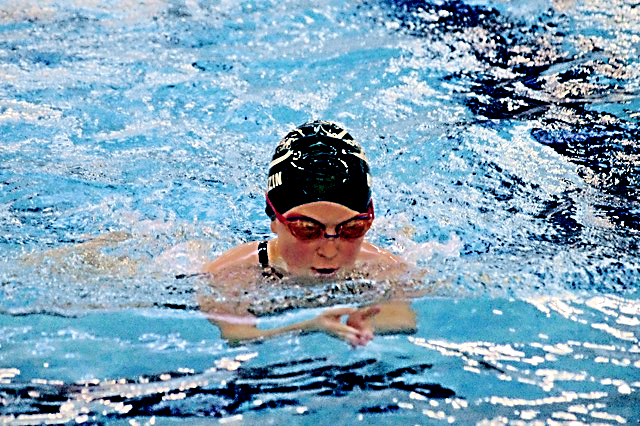 Port Angeles Swim Club's Mina Bojarzin swims the breaststroke at the Divisional meet.