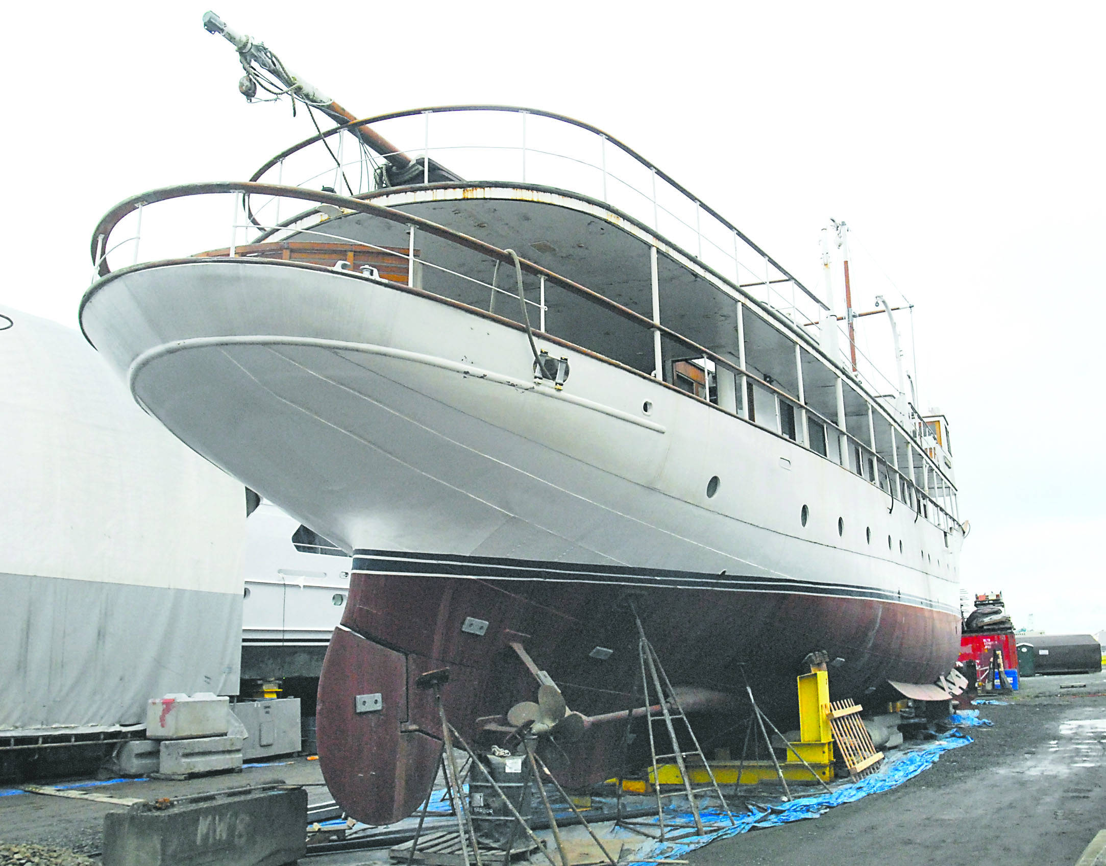 The Northwind in the yard at Platypus Marine Inc. in Port Angeles on Saturday.  -- Photo by Keith Thorpe/Peninsula Daily News