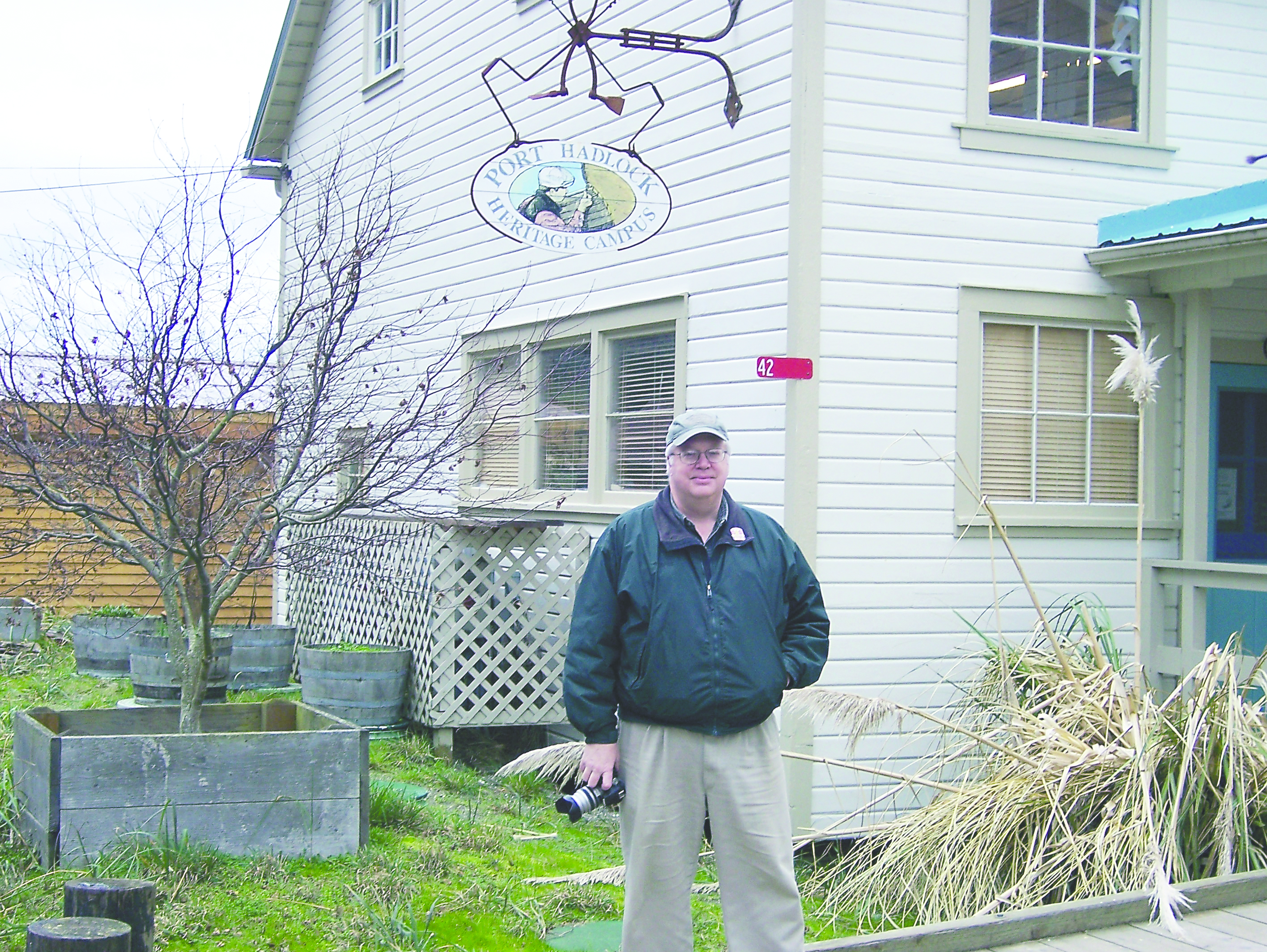 Executive Director Pete Leenhouts stands in front of the administration building at the Northwest School of Wooden Boatbuilding in Port Hadlock. -- Photo by David G. Sellars/for Peninsula Daily News