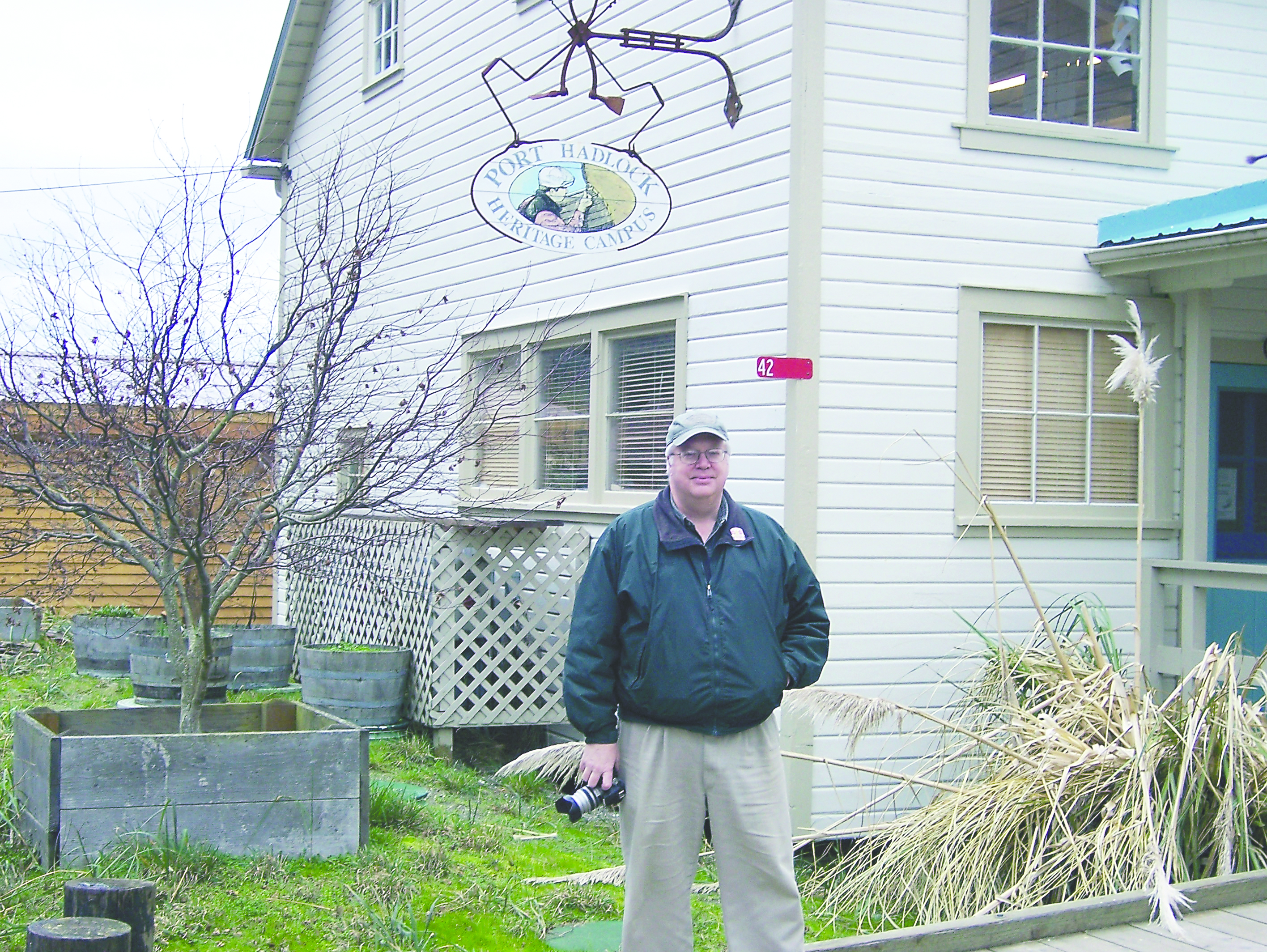 Executive Director Pete Leenhouts stands in front of the administration building at the Northwest School of Wooden Boatbuilding in Port Hadlock.  -- Photo by David G. Sellars/for Peninsula Daily News