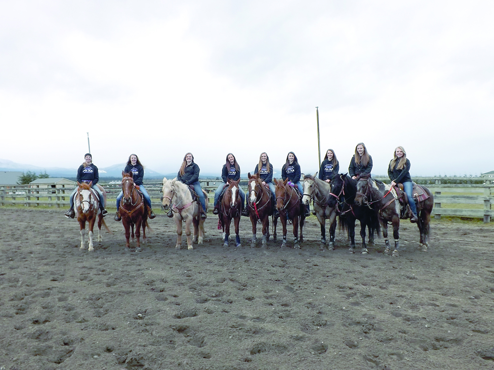 Sequim's high school equestrian team is shown at its second Washington State High School Equestrian Teams meet of the season. From left are Matisen Anders