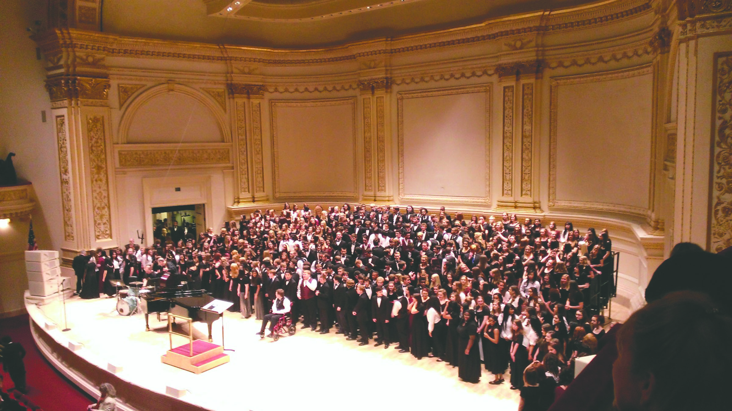 The Sequim High School Choir takes the stage with other performers at Carnegie Hall in New York City on Sunday. Sherri Neale