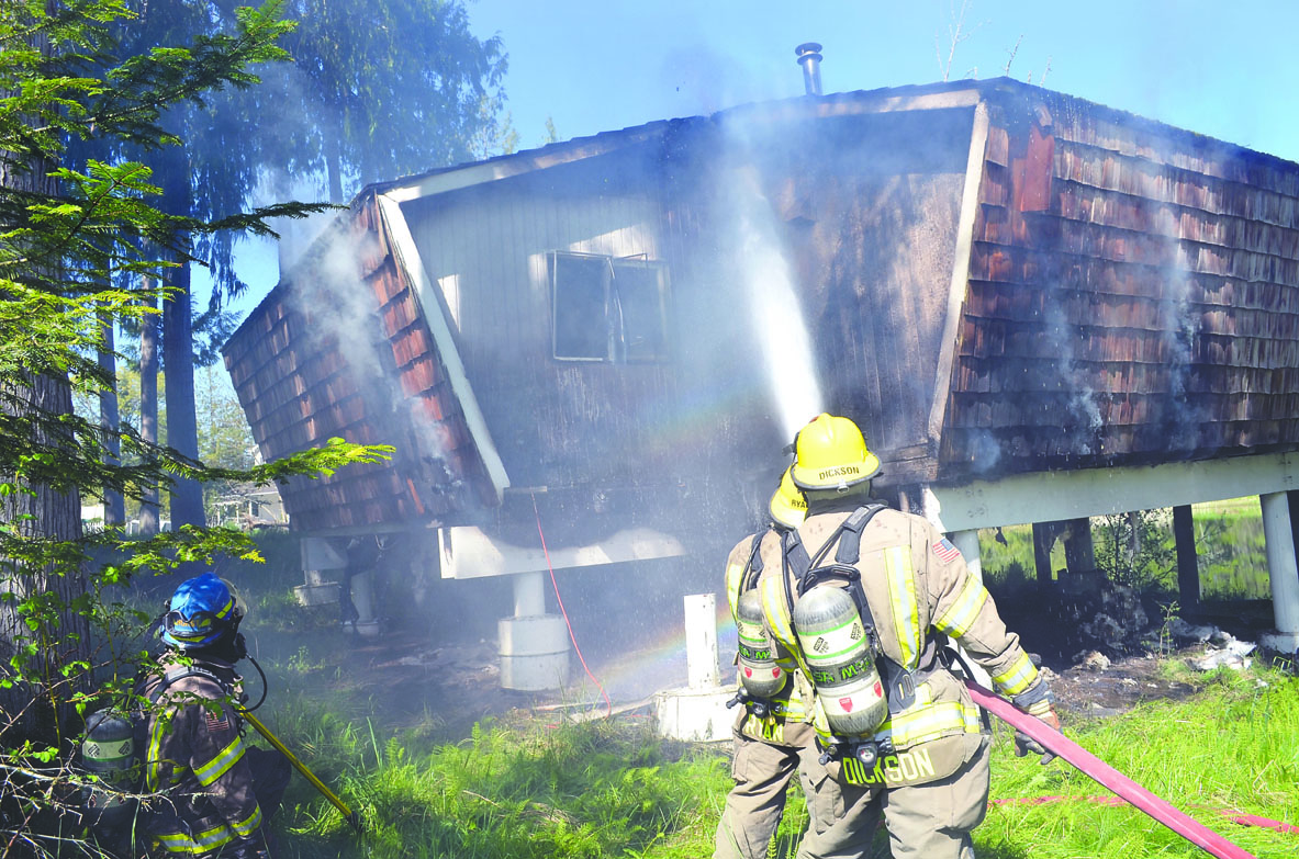Clallam County Fire District No. 3 crews respond to a fire in the 700 Block of McFarland Drive. Patrick Young/Clallam County Fire District No. 3