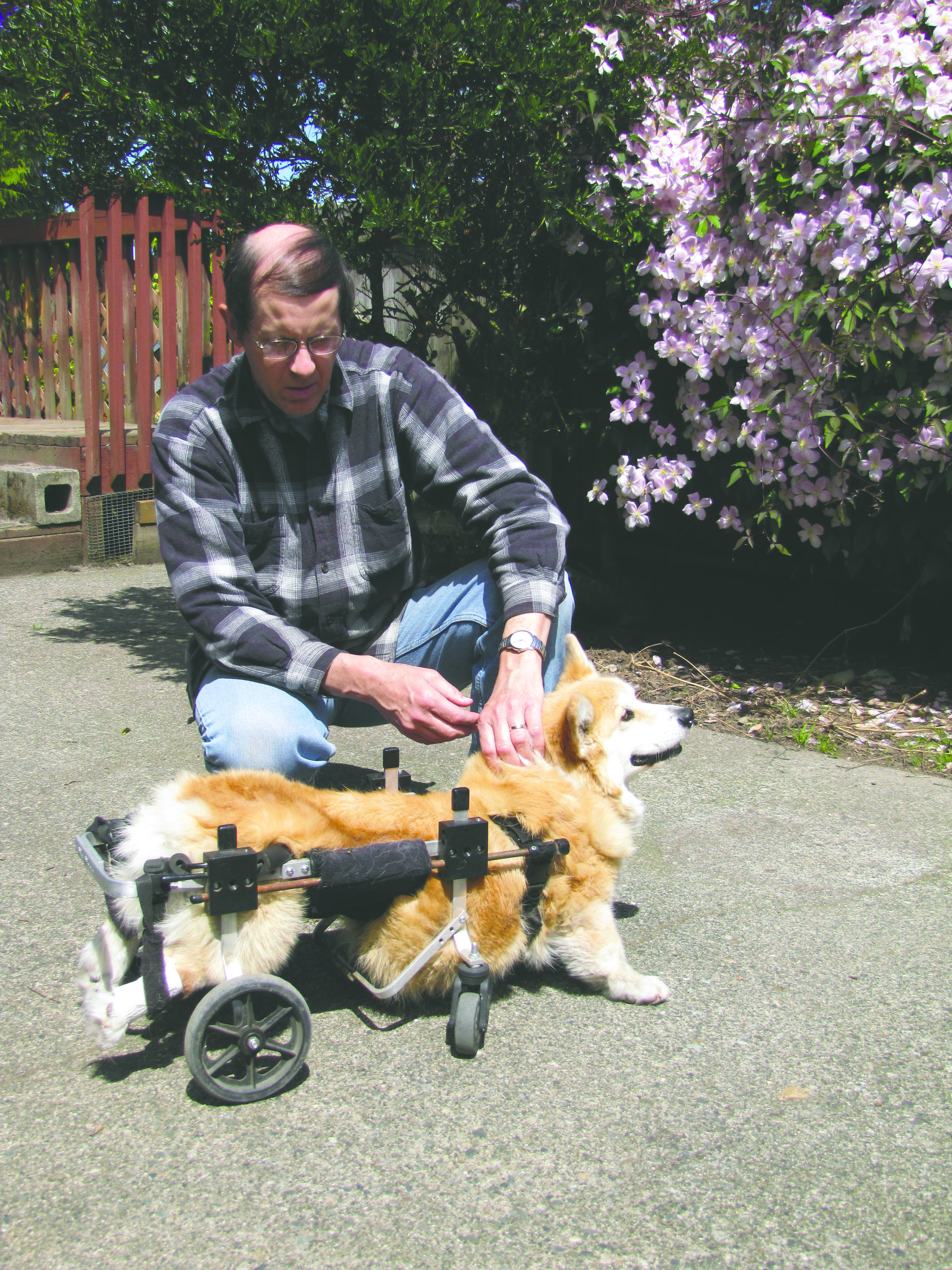 Tim Crowley is shown with his dog Sammy