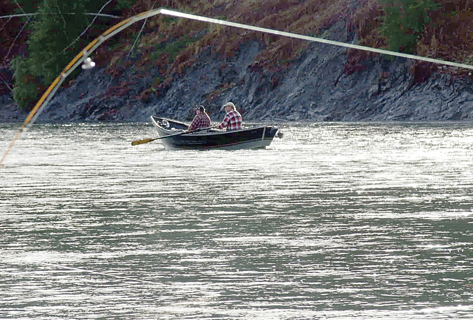 Fisherman in a drift boat fish Allen's Bar on the Hoh River. The state Department of Fish and Wildlife closed the river's spring and summer hatchery chinook fishery. Lonnie Archibald/for Peninsula Daily News