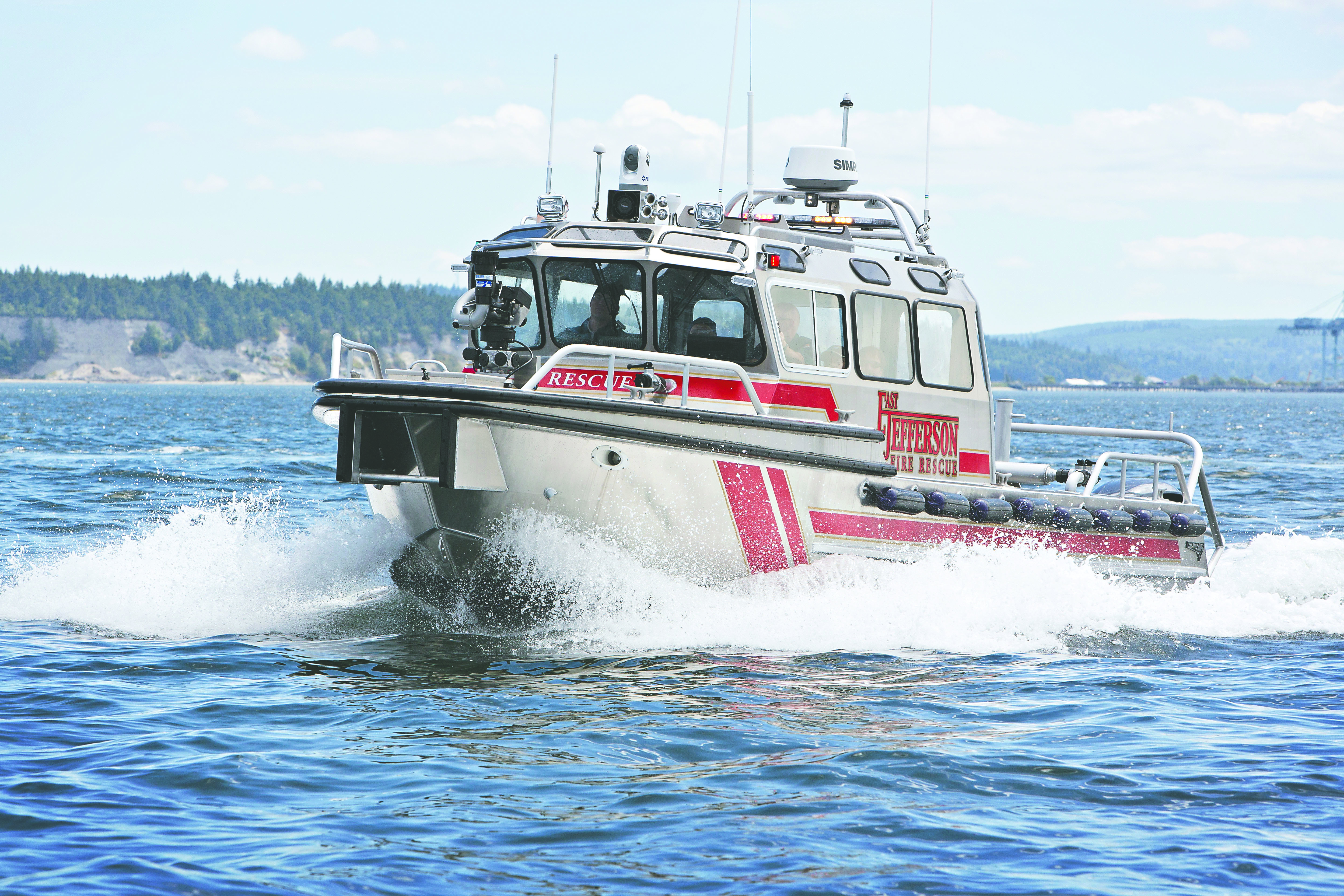 East Jefferson Fire-Rescue’s new boat during recent sea trials. — East Jefferson Fire-Rescue
