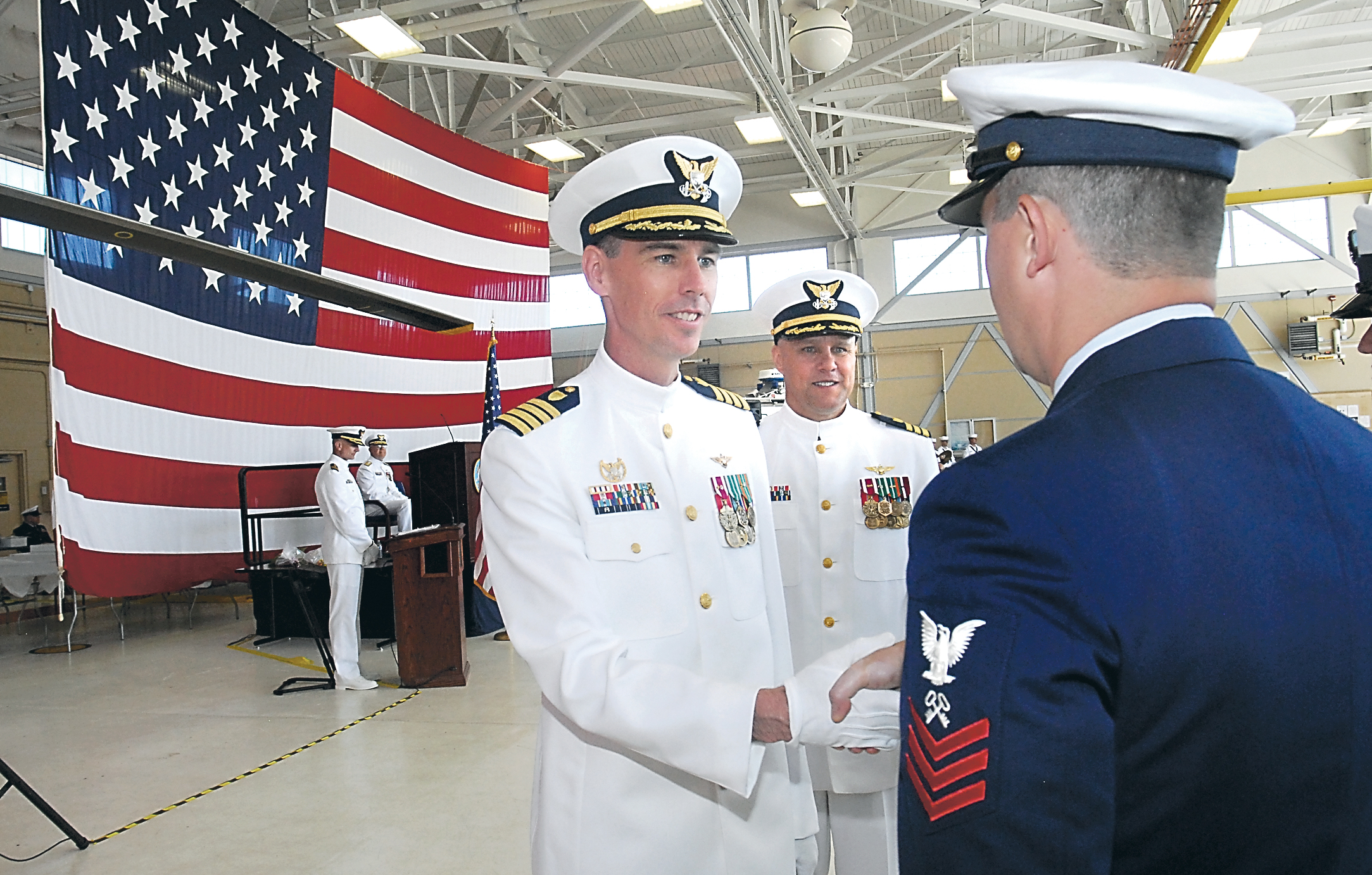 Outgoing commanding officer Capt. Keith McTigue