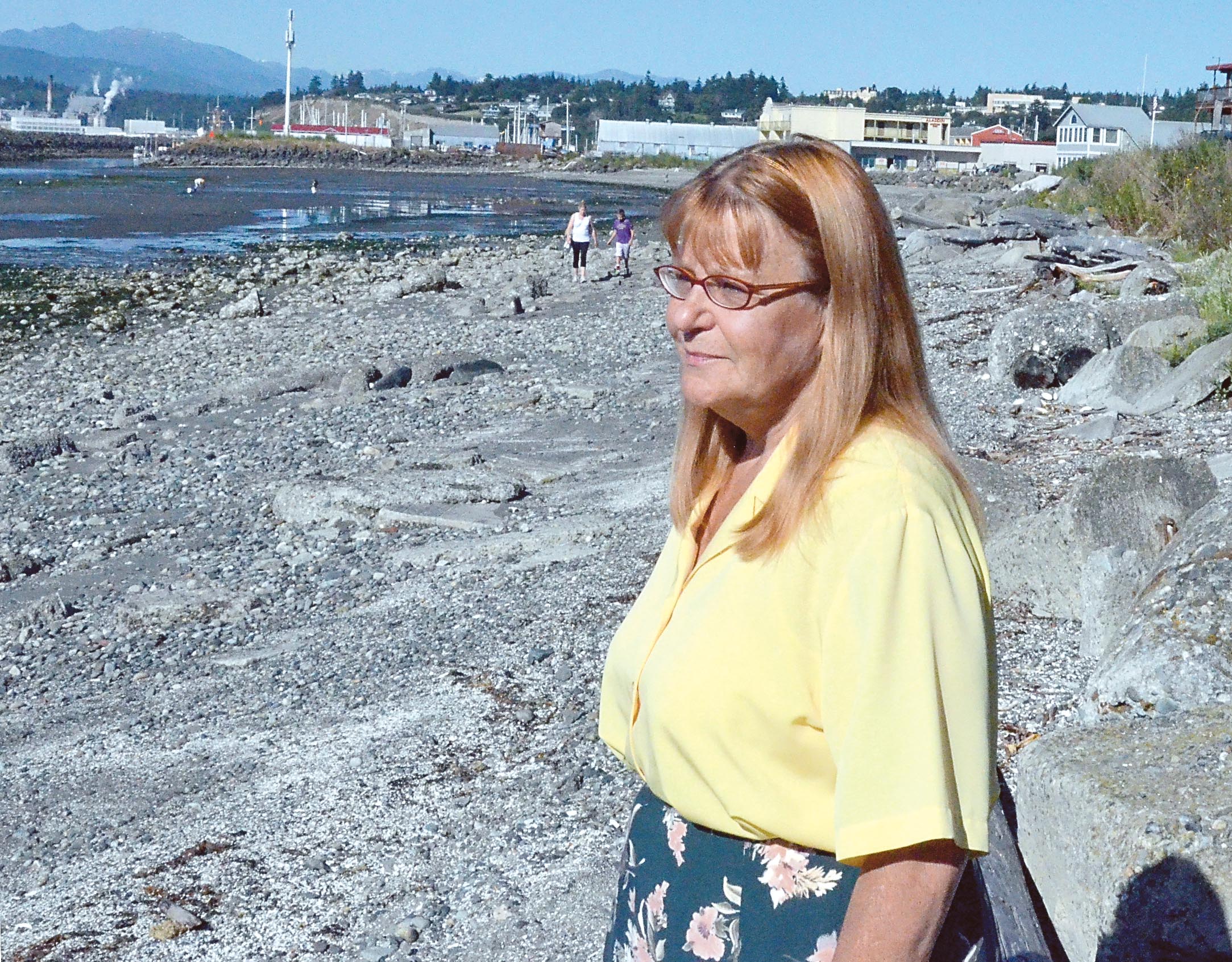 Linda LeBrane spends time every day on Indian Point Beach writing in a journal that she hopes will evolve into a memoir. Charlie Bermant/Peninsula Daily News