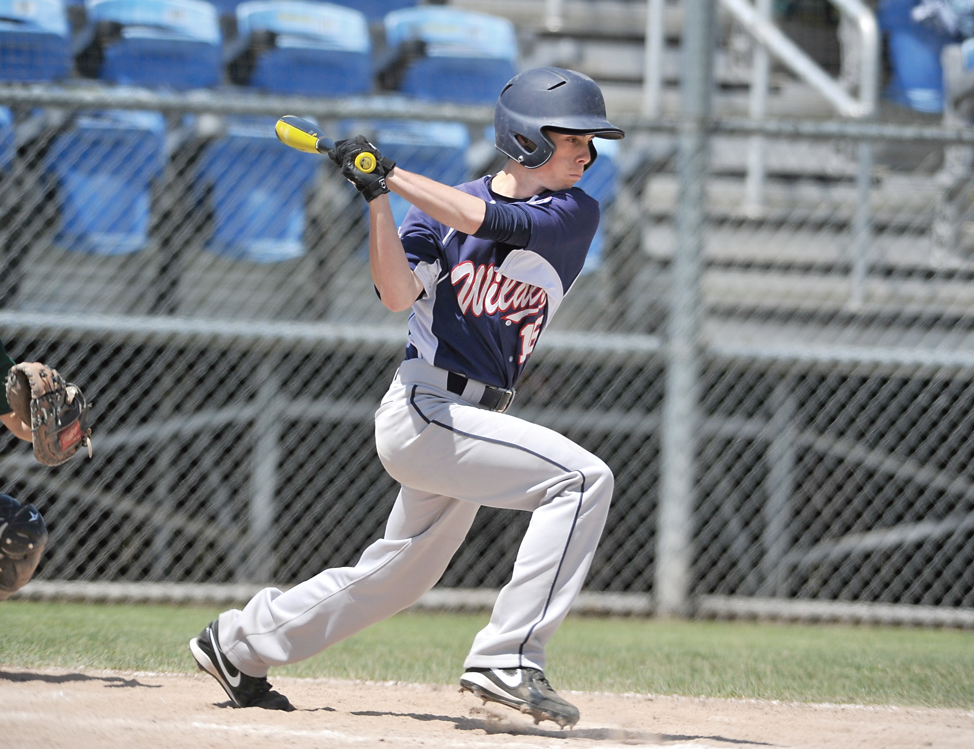 Wilder's James Grubb bats during the Global Sports Authority state tournament at the Kitsap County Fairgrounds last month. Jeff Halstead/for Peninsula Daily News