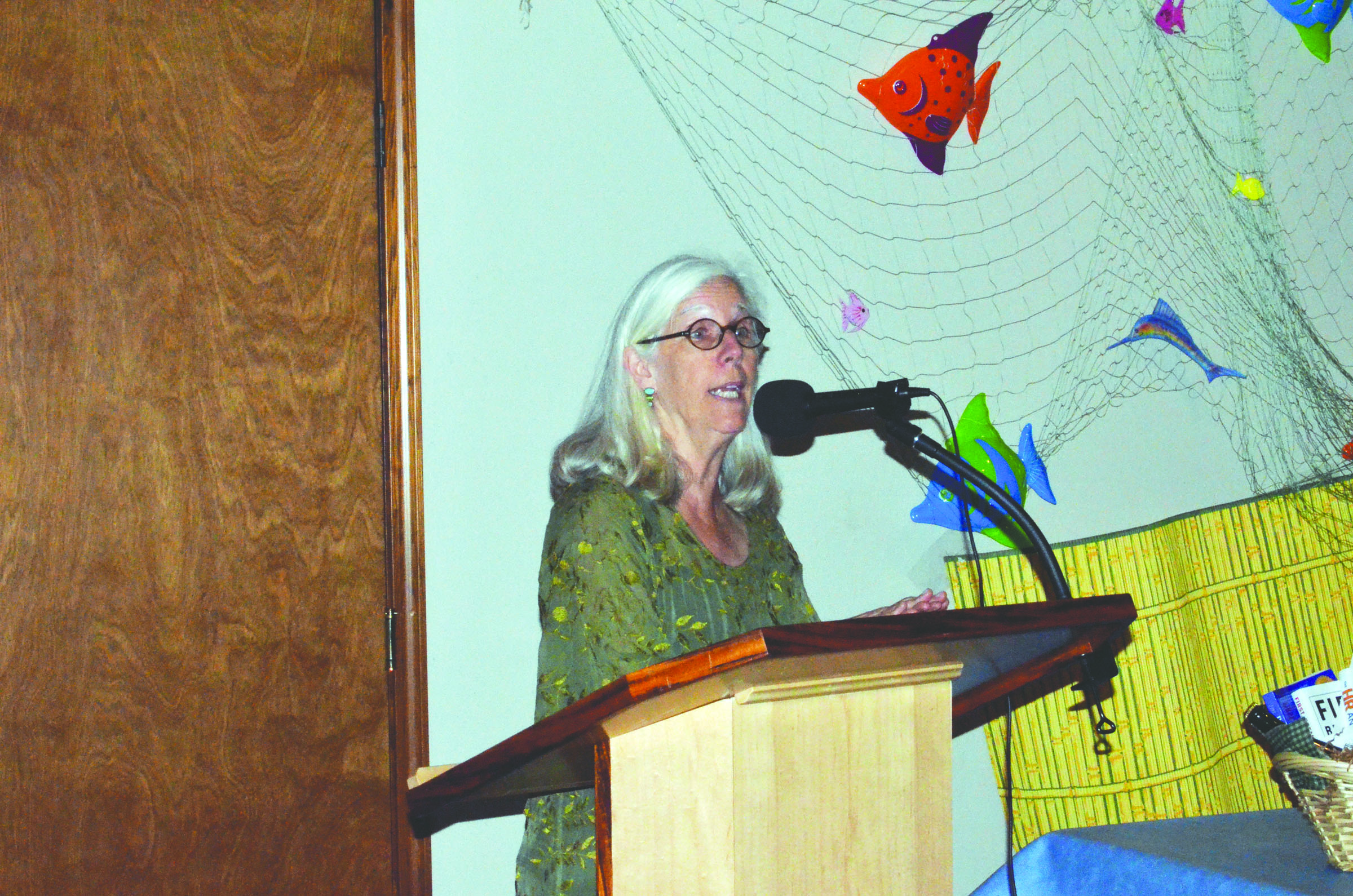 Port Townsend Film Festival Executive Director Janette Force addresses the Jefferson County Chamber of Commerce on Monday. — Charlie Bermant/Peninsula Daily News