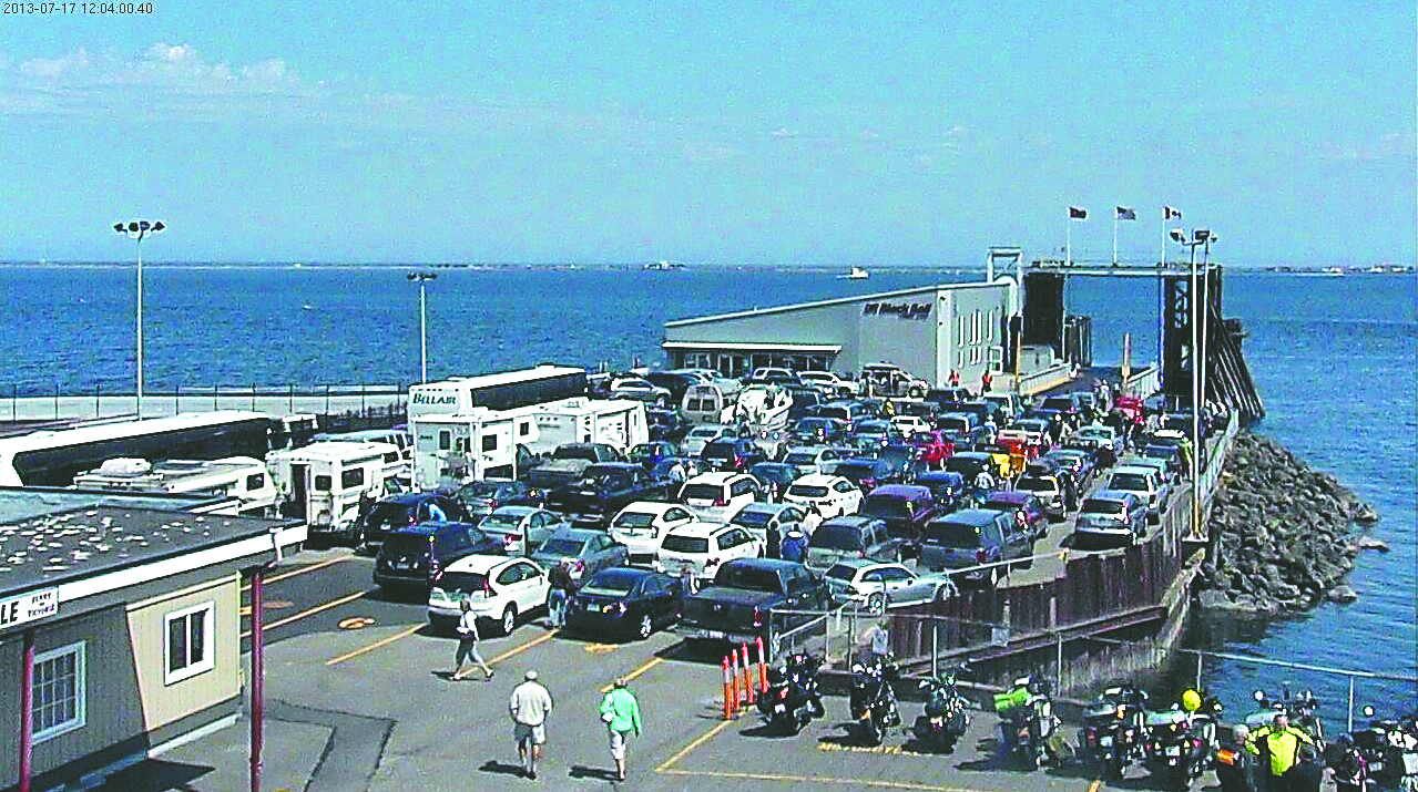 A view of the ferry landing to Victoria is shown from the new Port Angeles webcam.