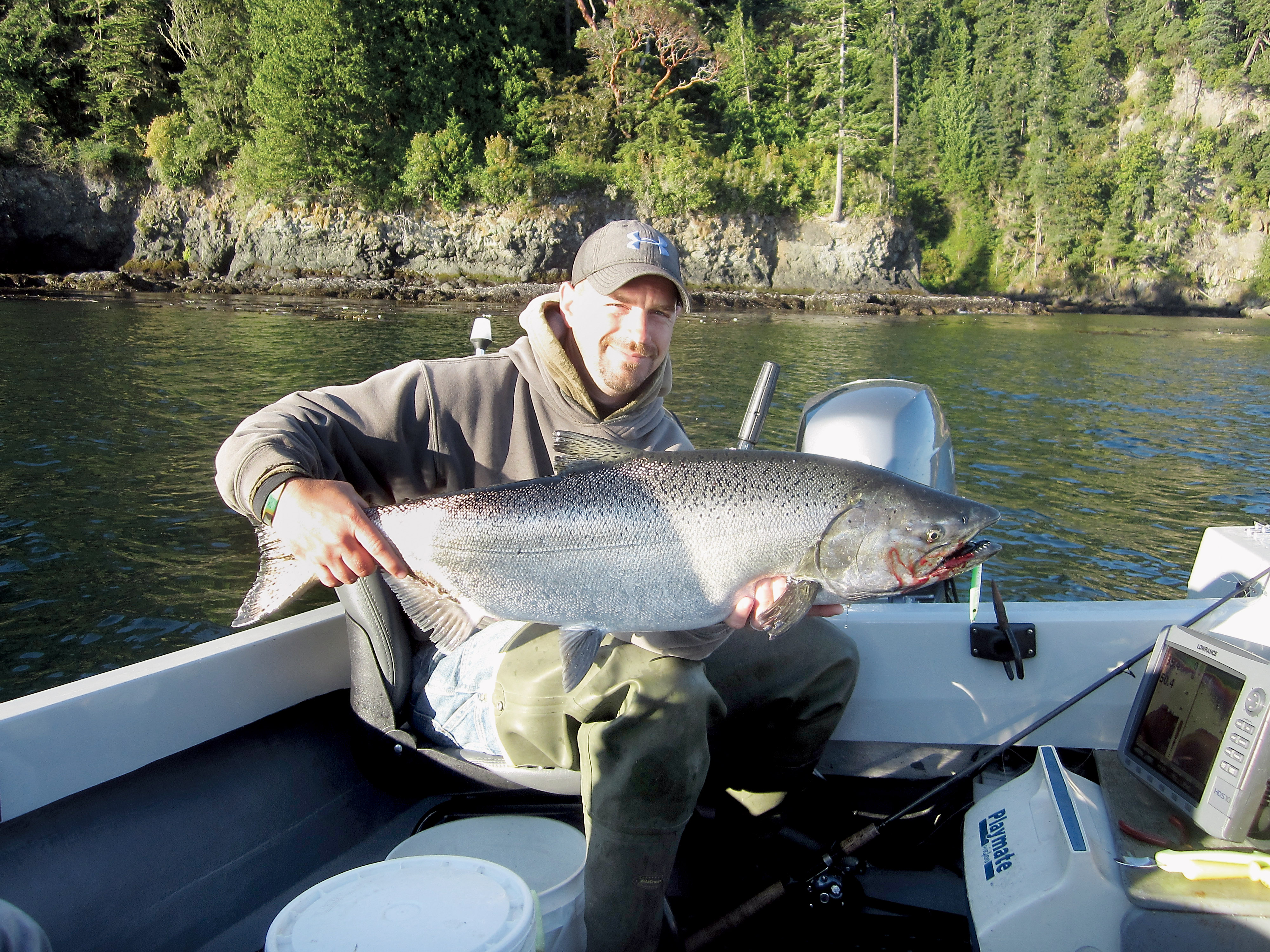 Eric Thomson landed this chinook using kandlefish jigs Monday in Freshwater Bay. Pete Rosko