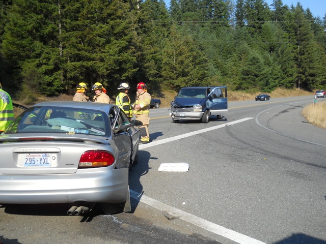 Photo courtesy of Port Ludlow Fire & Rescue shows the scene of the crash.