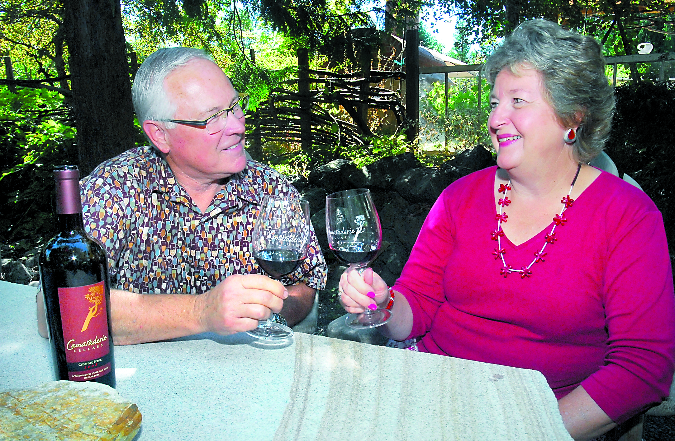 Camaraderie Cellars owners Don and Vicki Corson are celebrating 20 years of winemaking in Port Angeles. Keith Thorpe/Peninsula Daily News