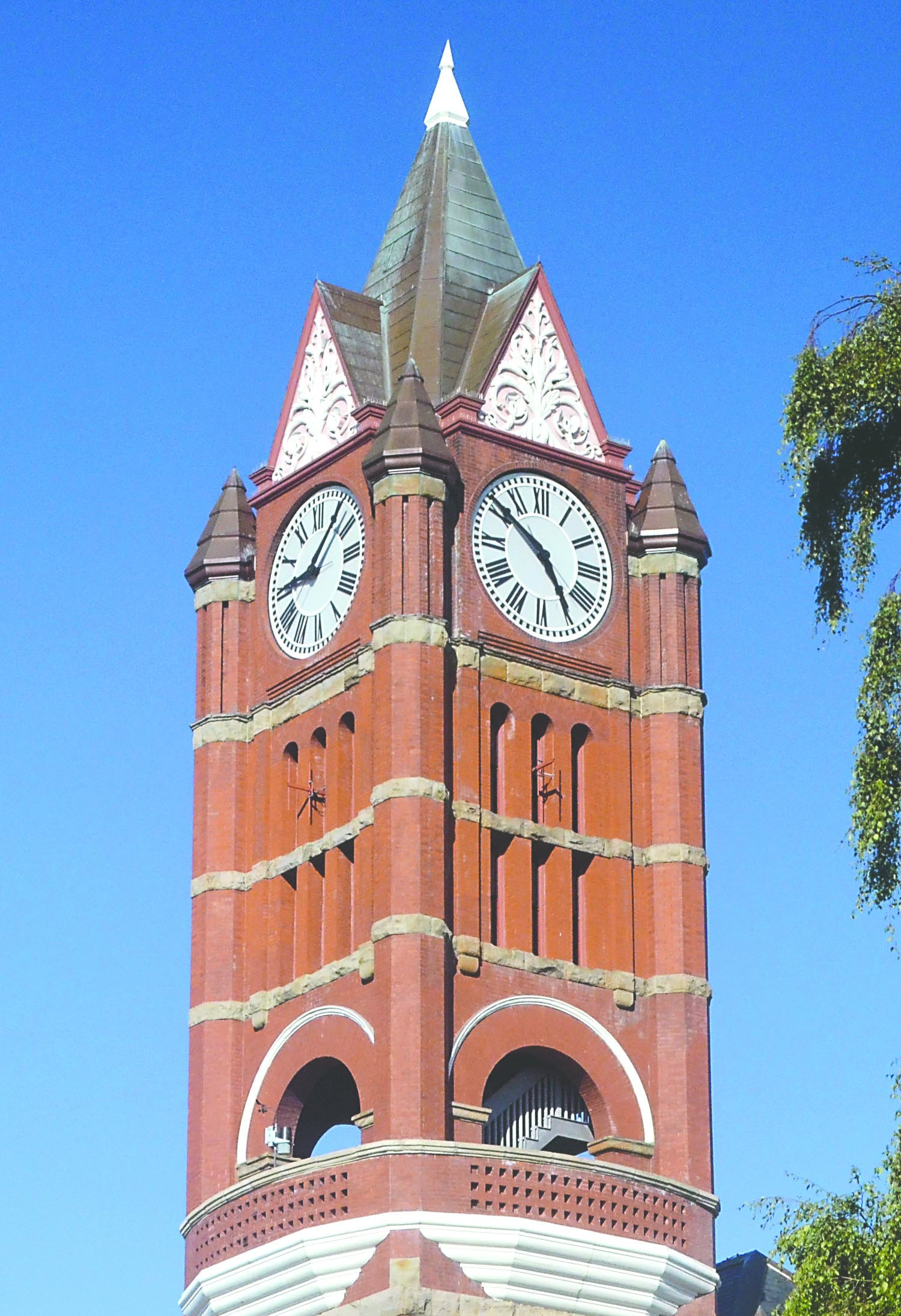 After a bolt fell off of the north-facing clock on the Jefferson County Courthouse