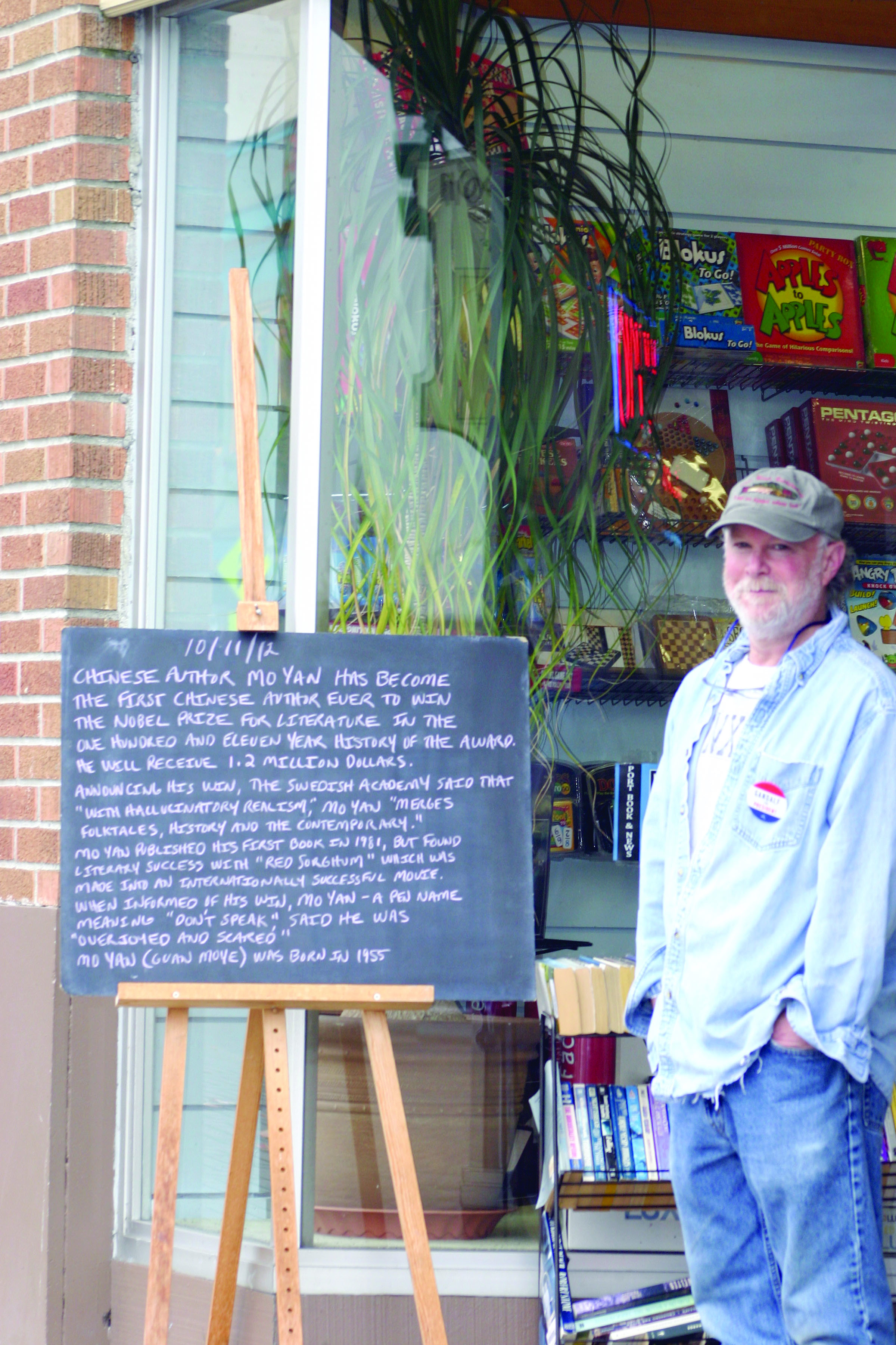 Port Angeles bookseller Alan Turner spreads the words