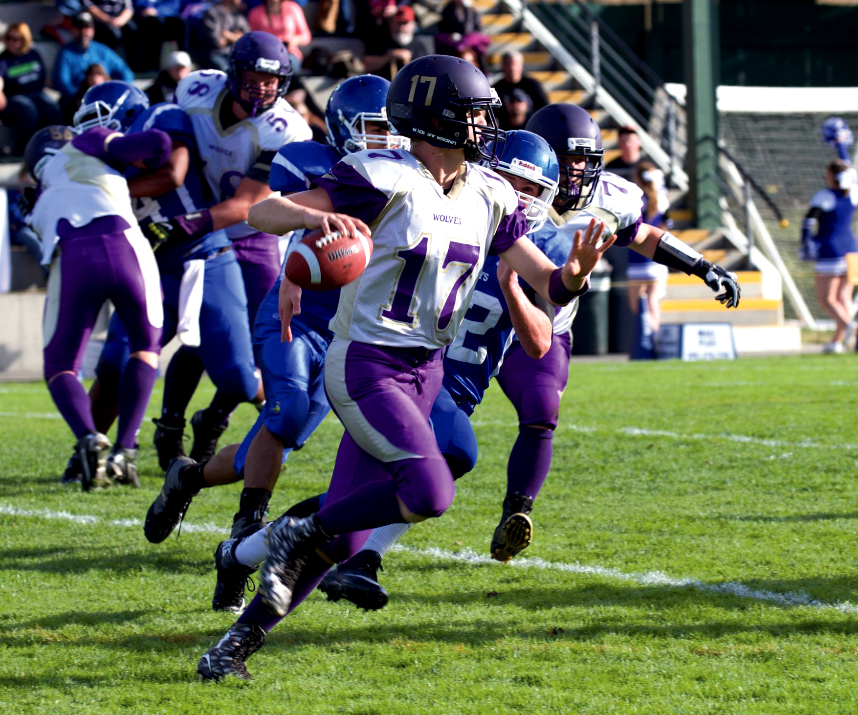Freshman quarterback Riley Cowan and Sequim can clinch third place in Olympic League 2A with a win over Bremerton on Thursday. Steve Mullensky/for Peninsula Daily News