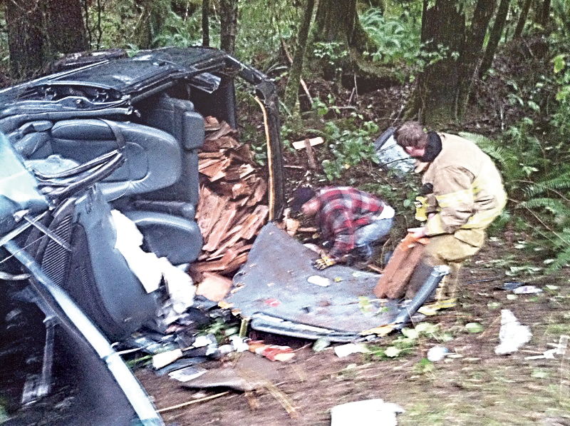 A two-vehicle head-on collision Friday on LaPush Road west of Forks put two people in intensive care in a Seattle hospital. Christi Baron/Forks Forum