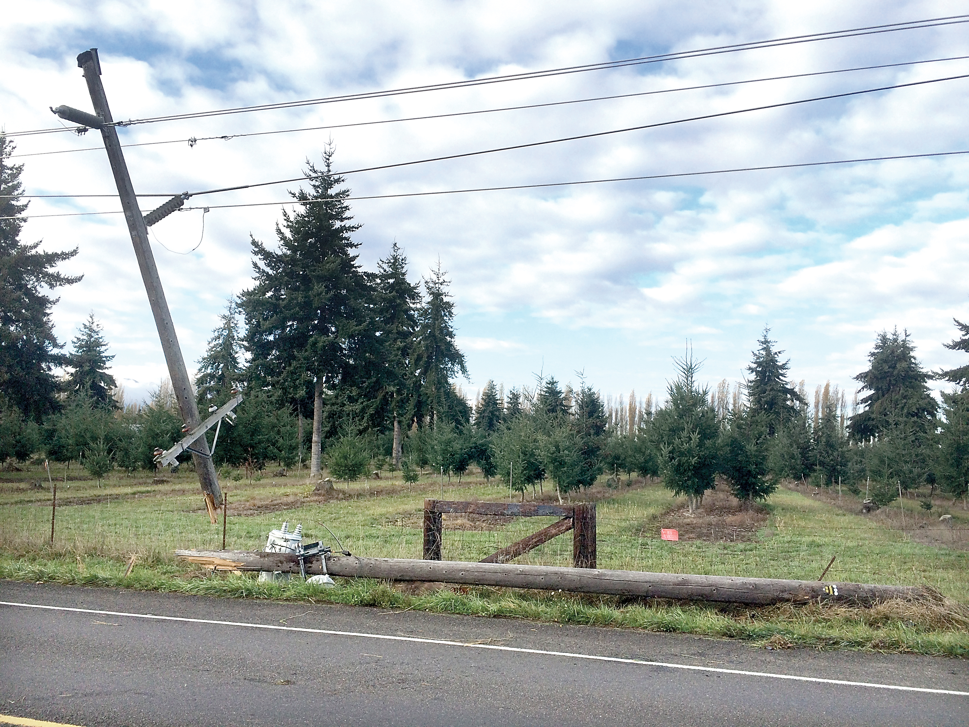 Power restored after headon collision with utility pole leaves 10,377
