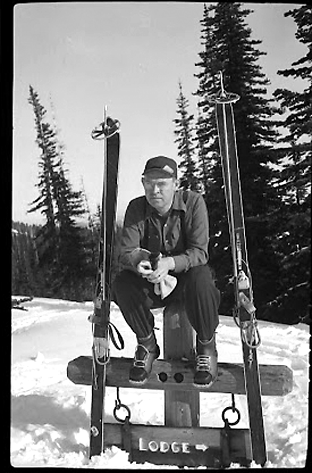 Leo White is pictured in 1951 at the Deer Park ski area. Leo White Family