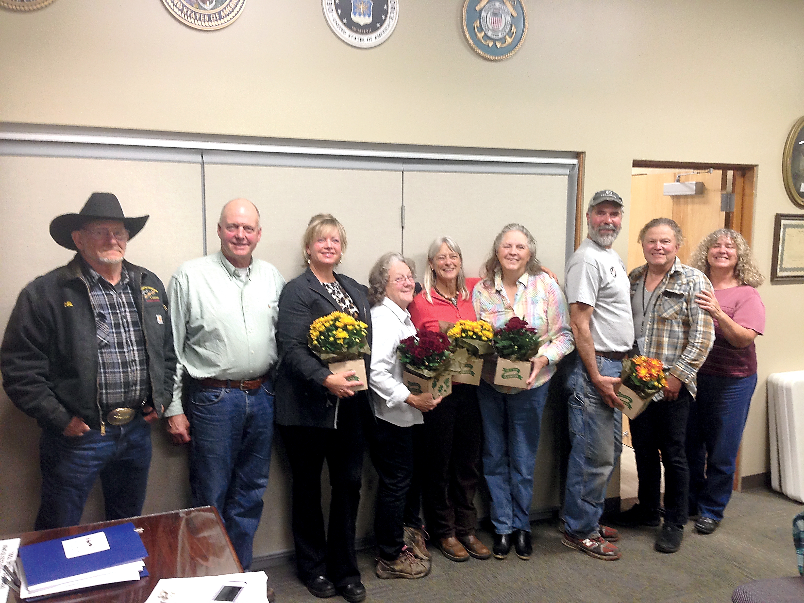 Backcountry Horseman’s Peninsula Chapter members who received recognition during October’s monthly meeting for their hours of voluntary service this year in trail building