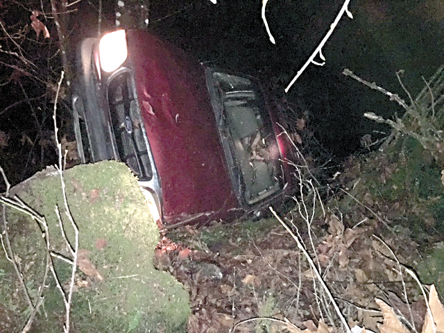 Eight people avoided injury in this wreck on Ennis Creek Road on Friday night. Clallam Fire District No. 2