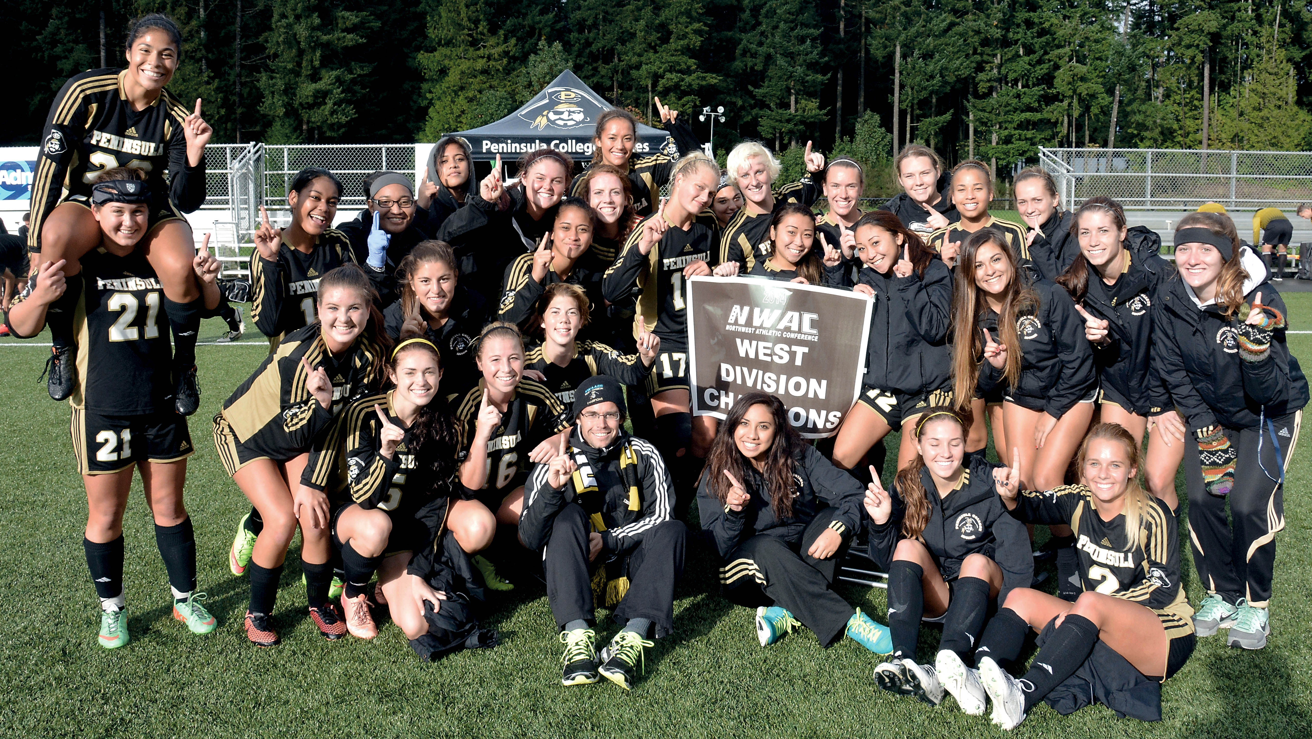 The Peninsula College women's soccer team claimed its fourth division title in the program's fifth year of existence.