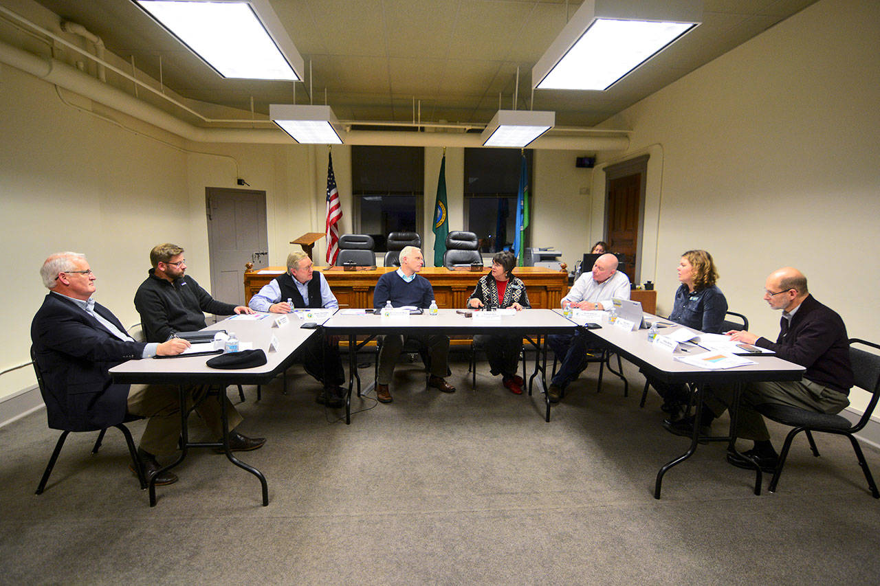 Jefferson County Commissioners meet with state lawmakers from the 24th Legislative District at the Jefferson County Courthouse on Wednesday. (Jesse Major/Peninsula Daily News)​​