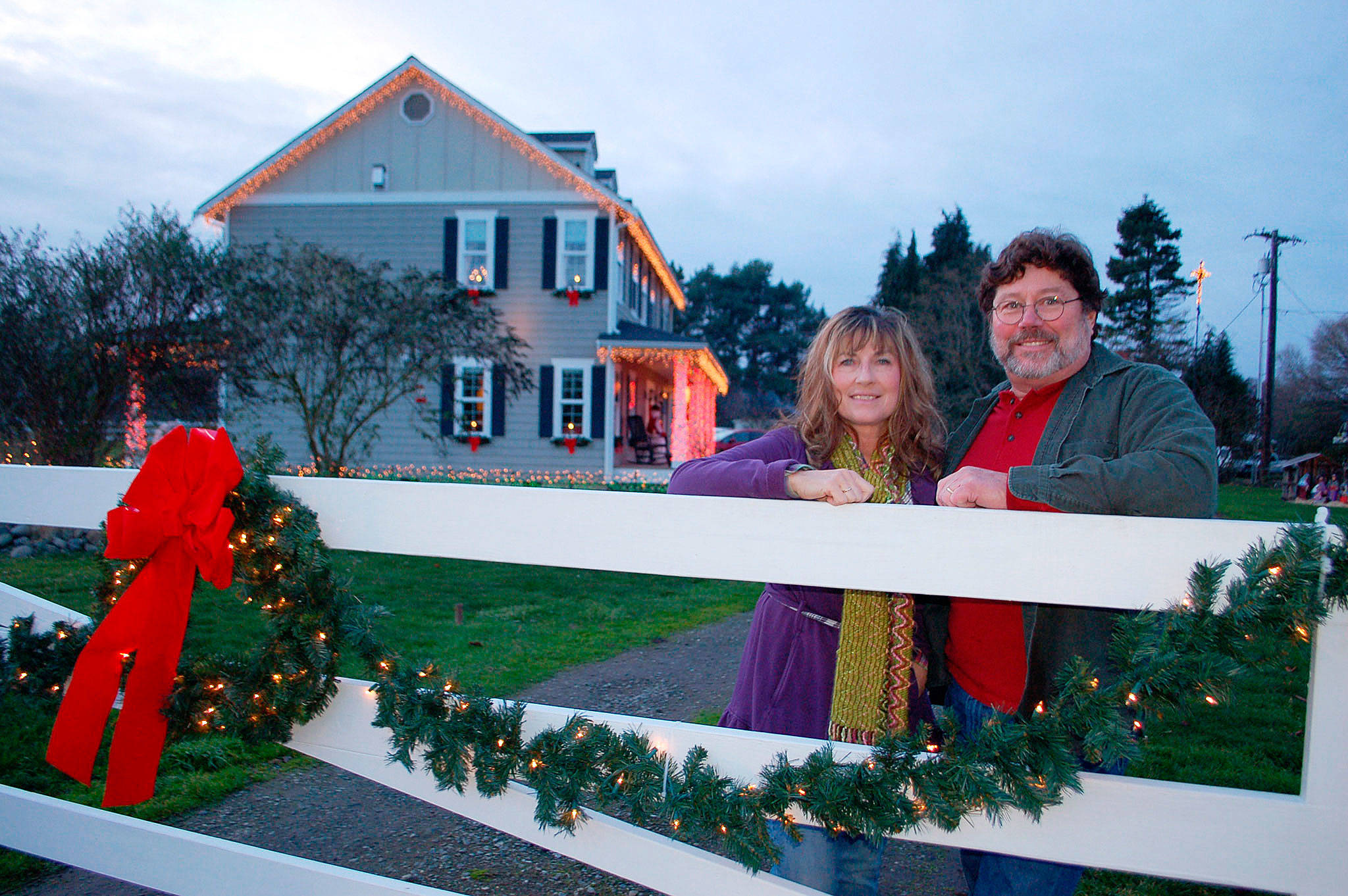 Linda and Dave Donaghay have decorated their house at 111 Cays Road in Sequim with a variety of Christmas lights and decorations, including a manger scene. (Erin Hawkins/Olympic Peninsula News Group)