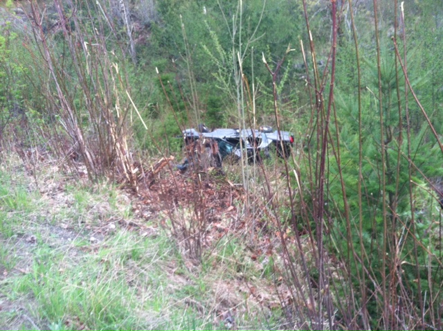 Vehicles in the brush off Deer Park Road. Clallam County Fire District No. 2