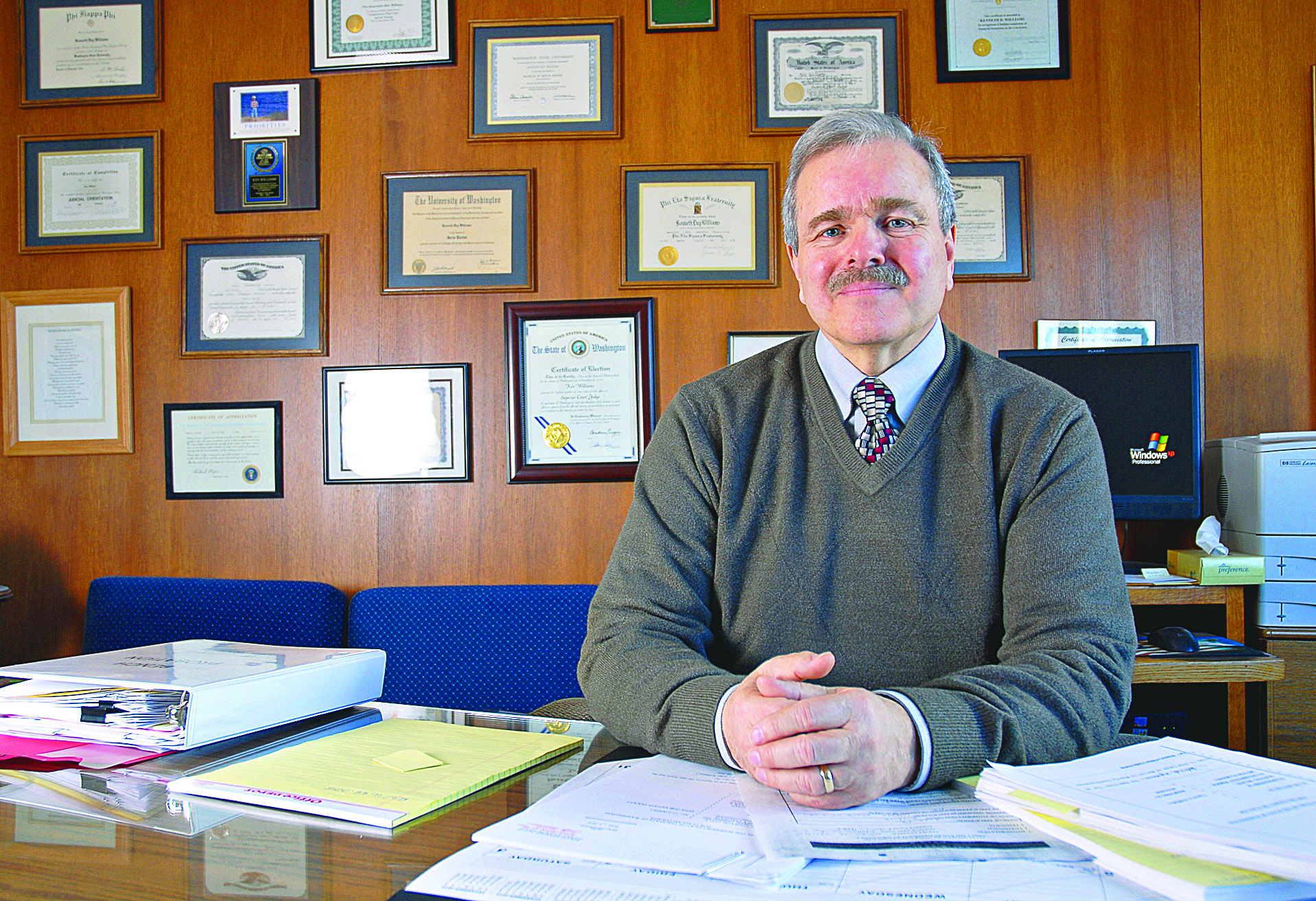 Clallam County Superior Court Judge Ken Williams in his office. Chris Tucker/Peninsula Daily News
