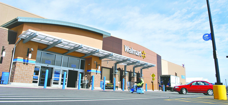 Sequim's expanded Walmart includes a new front facade that gives it an appearance much like the Port Angeles Supercenter. Jeff Chew/Peninsula Daily News