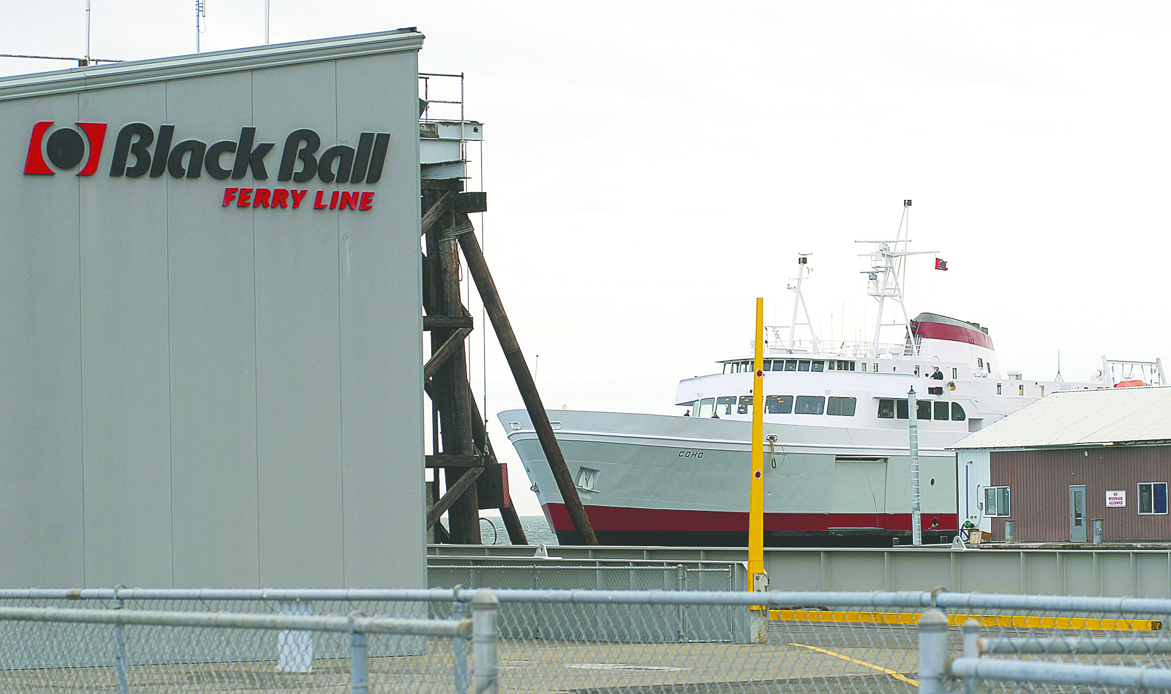 The MV Coho ferry pulls into Port Angeles on Monday. Black Ball Ferry Line will begin a multimillion-dollar renovation this fall of the terminal where the ferry docks. Chris Tucker/Peninsula Daily News