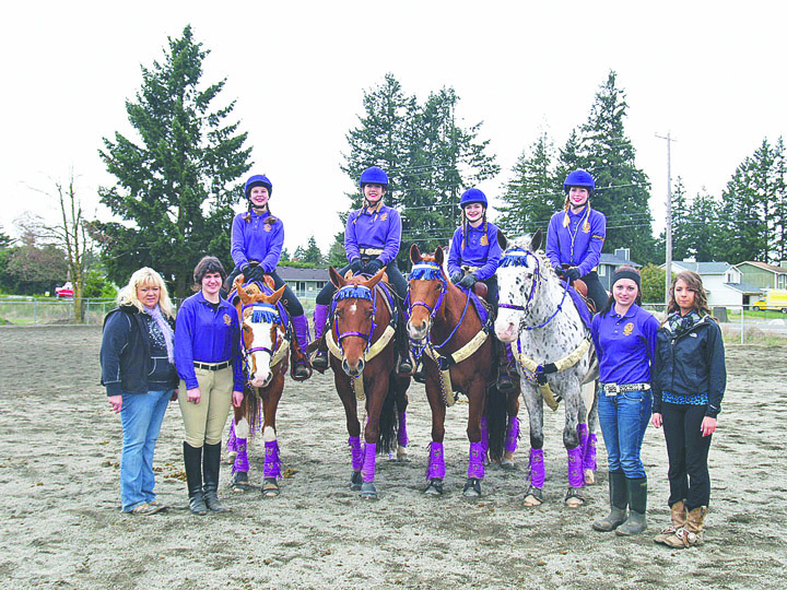 Sequim's Working Four Drill Team won the gold medal win at its final Washington High School Equestrian Team district competition. Annie Meek