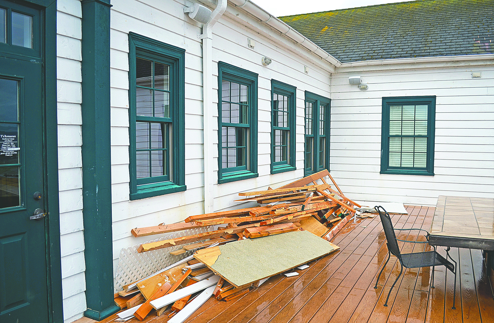 Work is already underway to turn T's Restaurant on Point Hudson into Doc's Marina Grill. Charlie Bermant/Peninsula Daily News